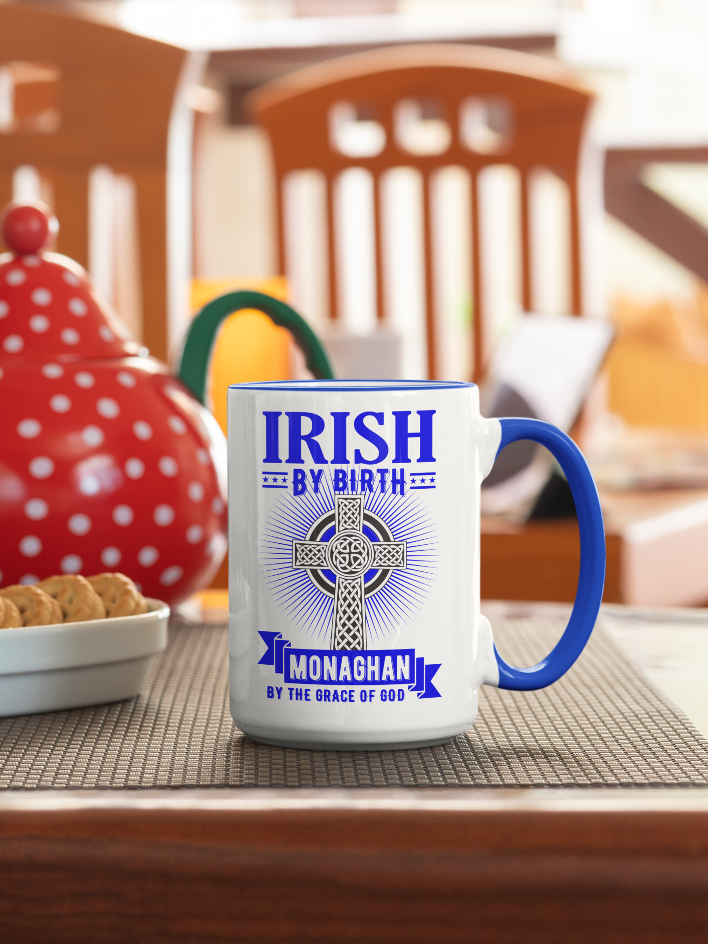 Irish By Birth Monaghan By The Grace Of God Mug Celtic Cross Mug