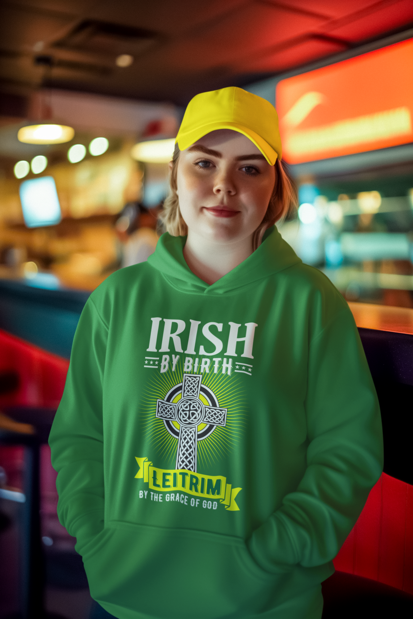 Leitrim Hoodie Irish By Birth Celtic Cross Classic Adult Leitrim Hoodie