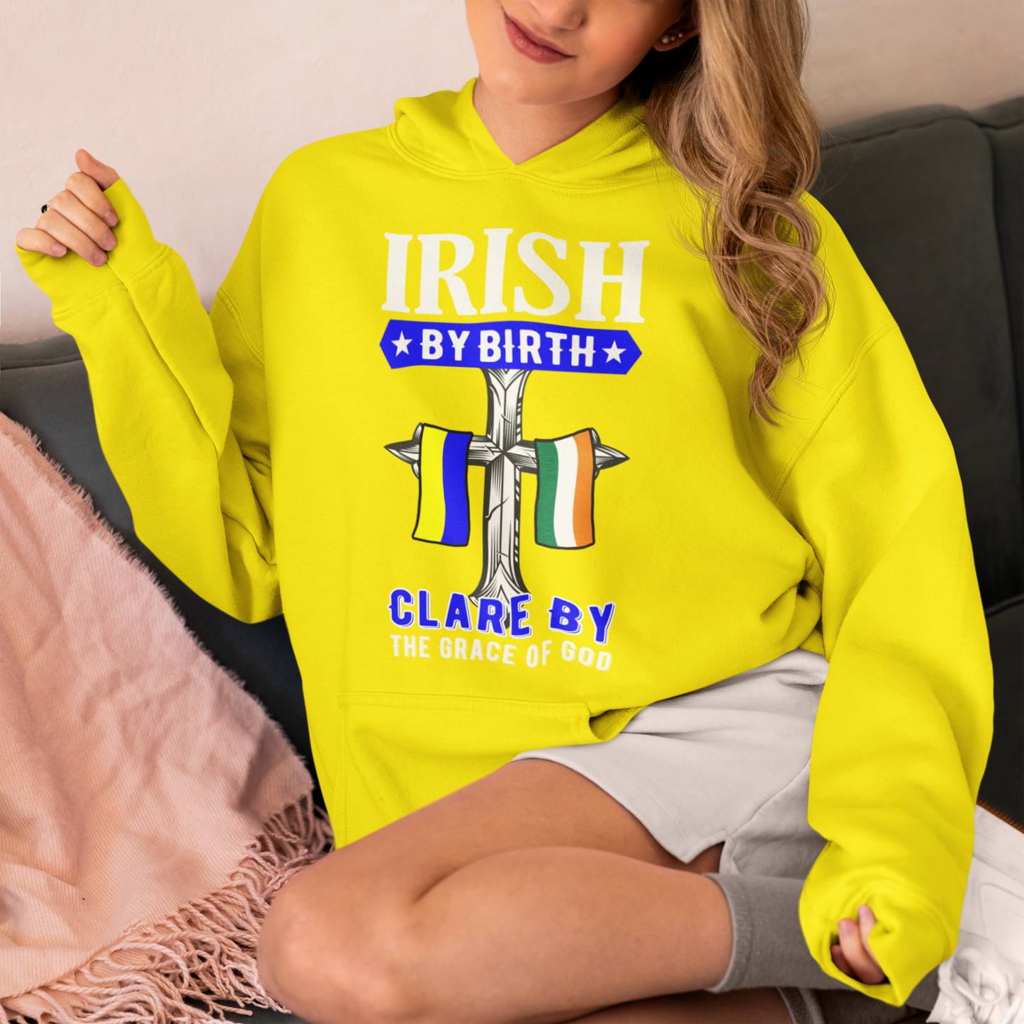 Clare Irish By Birth Classic Adult Hoodie
