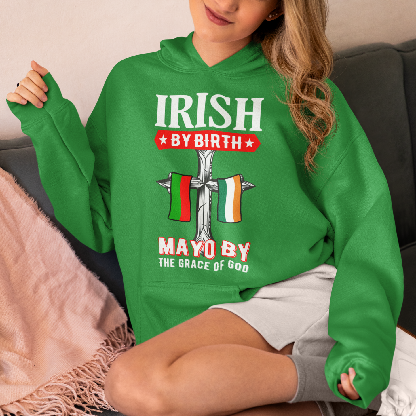 Mayo Hoodie Irish By Birth Classic Adult Mayo Hoodies