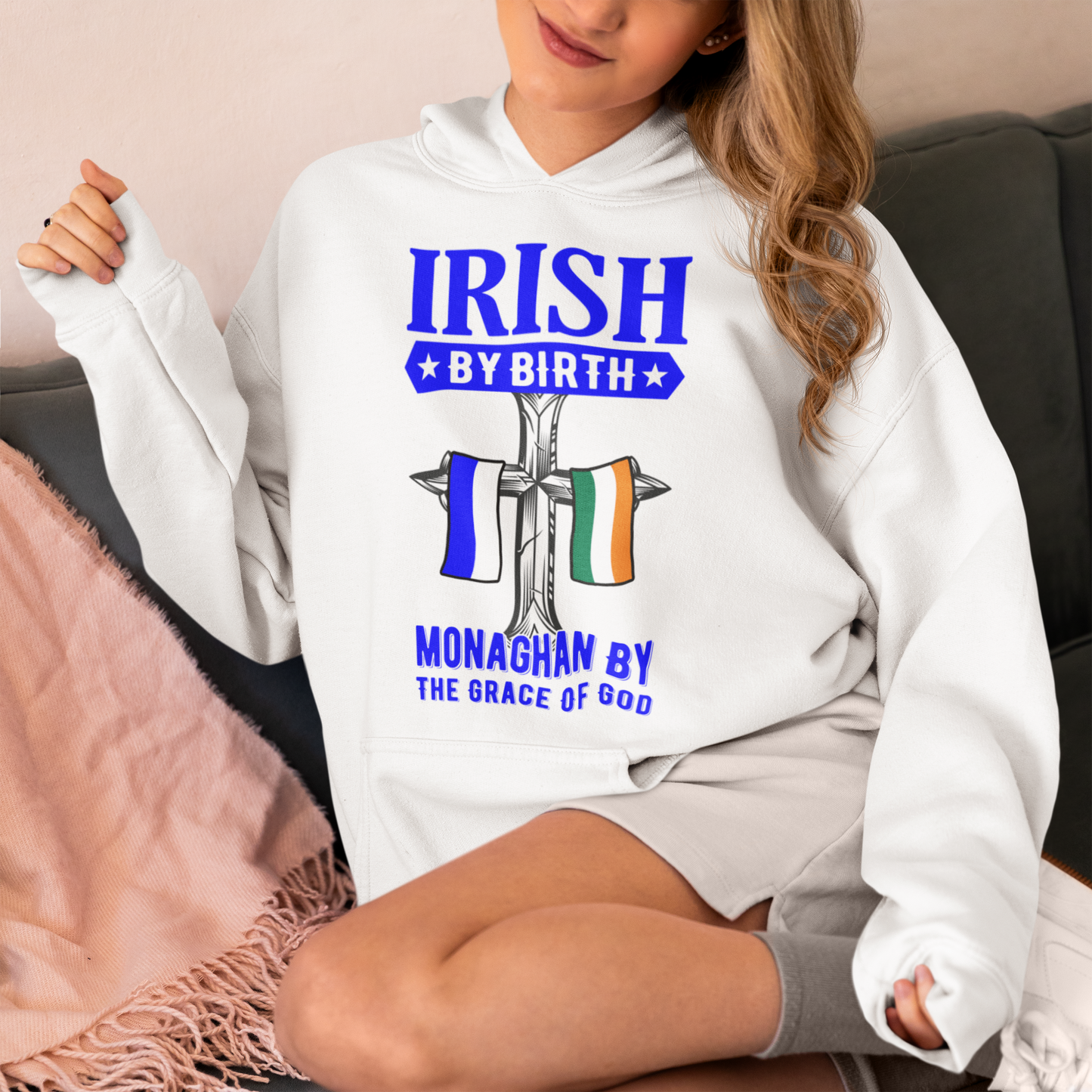County Monaghan Irish By Birth Classic Adult Hoodie