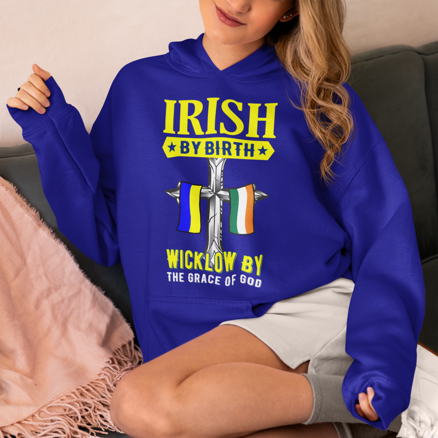 County Wicklow Irish By Birth Classic Adult Hoodie