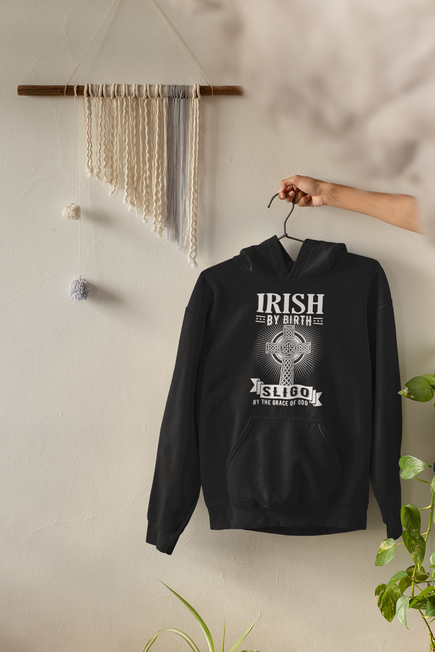 County Sligo Irish By Birth Celtic Cross Classic Adult Hoodie