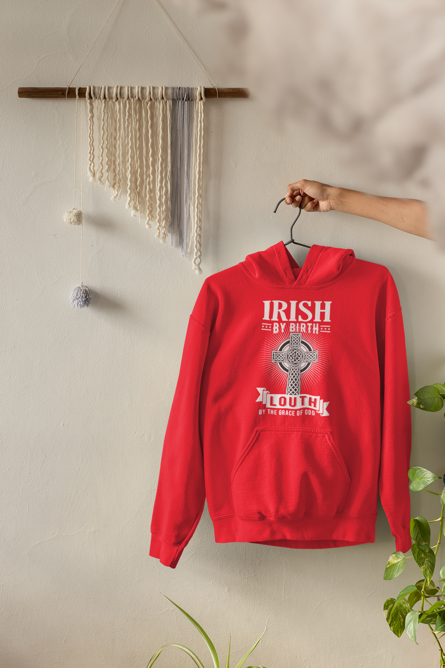 Louth Hoodie Irish By Birth Celtic Cross Classic - Louth Hoodies