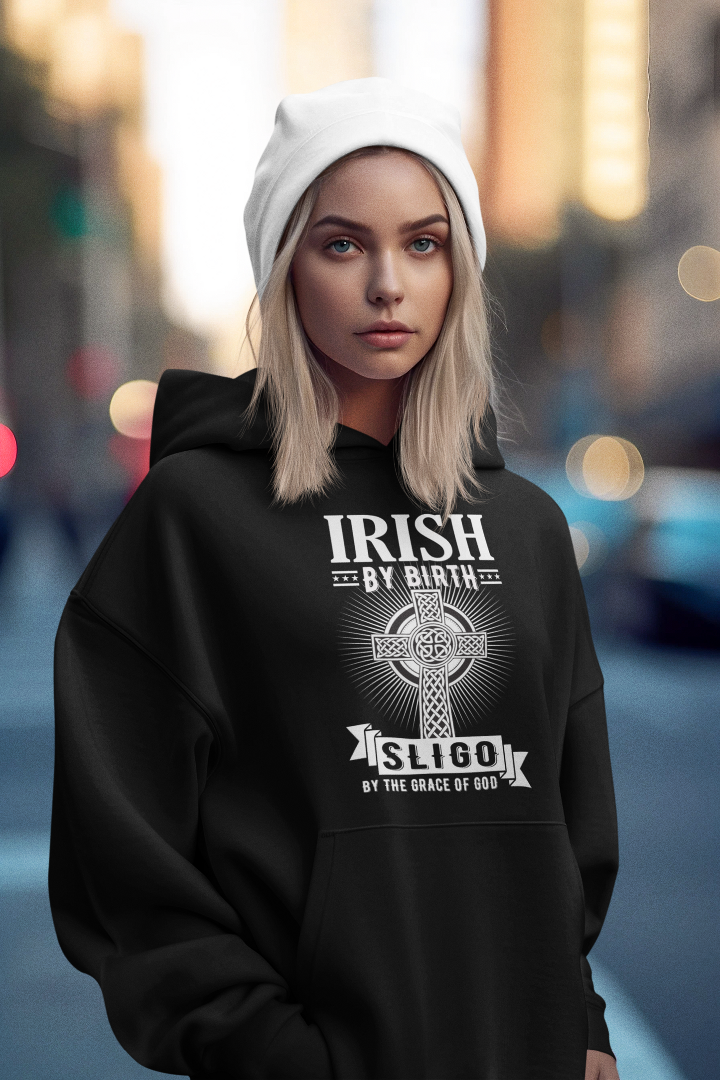 County Sligo Irish By Birth Celtic Cross Classic Adult Hoodie