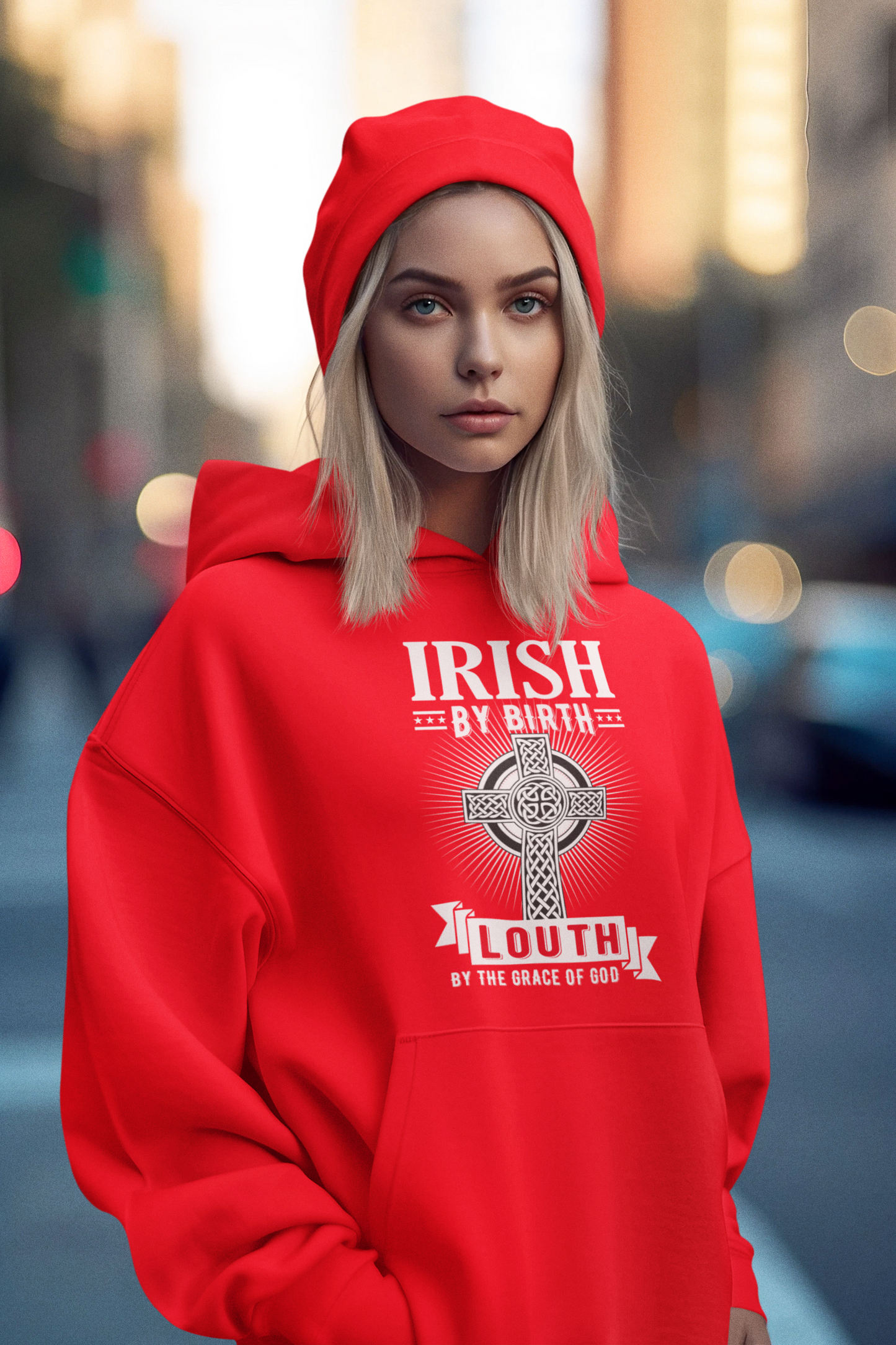 Louth Hoodie Irish By Birth Celtic Cross Classic - Louth Hoodies