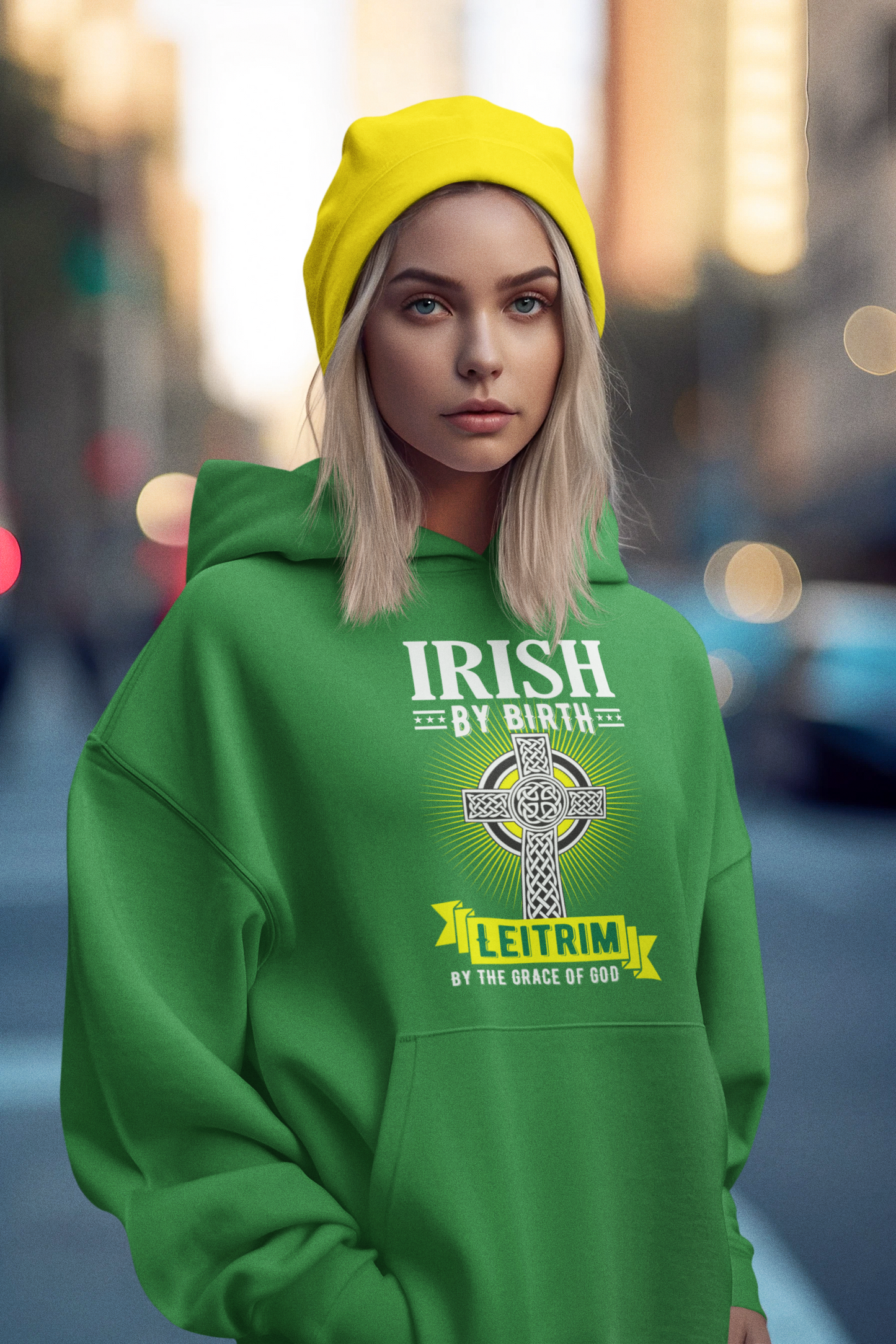 Leitrim Hoodie Irish By Birth Celtic Cross Classic Adult Leitrim Hoodie