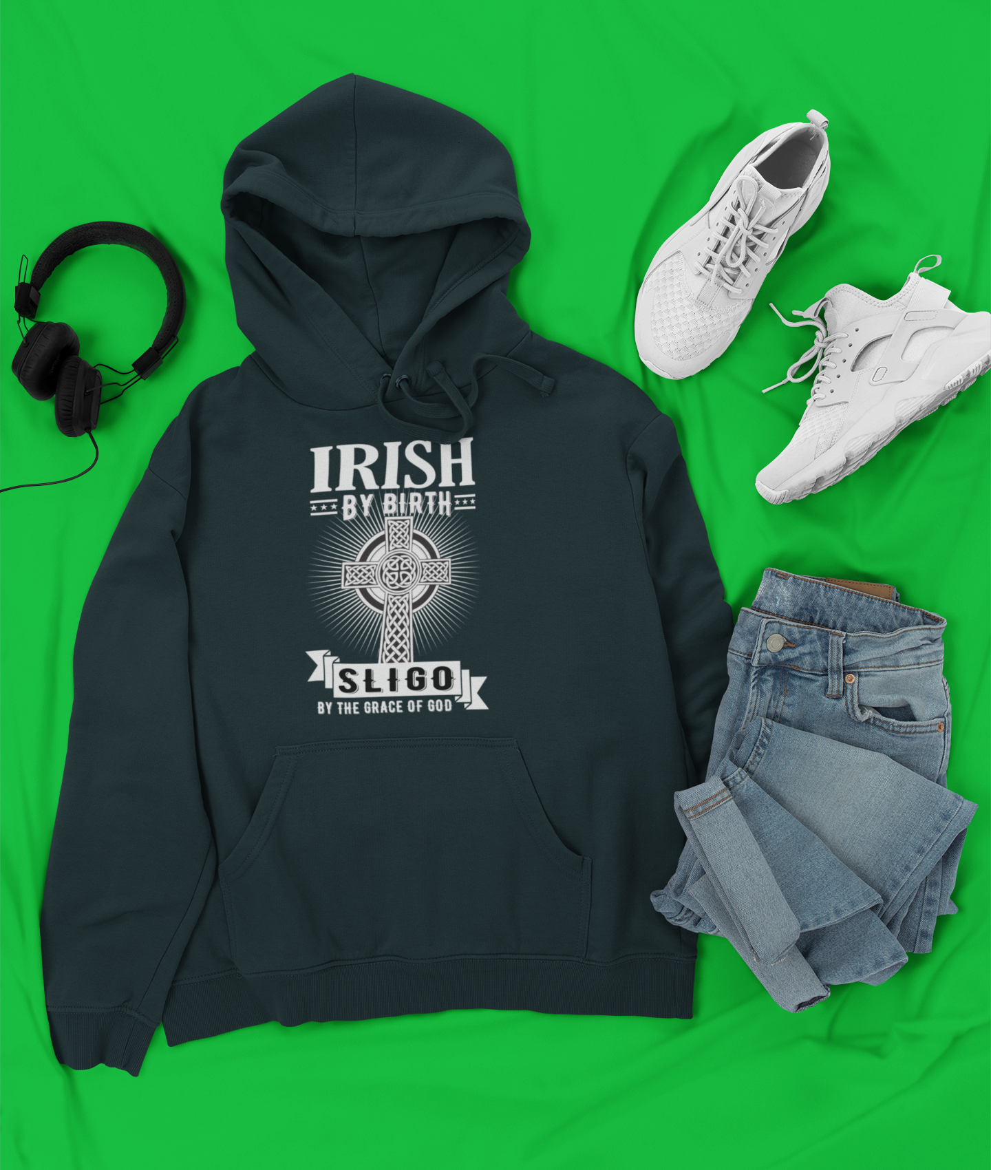 County Sligo Irish By Birth Celtic Cross Classic Adult Hoodie