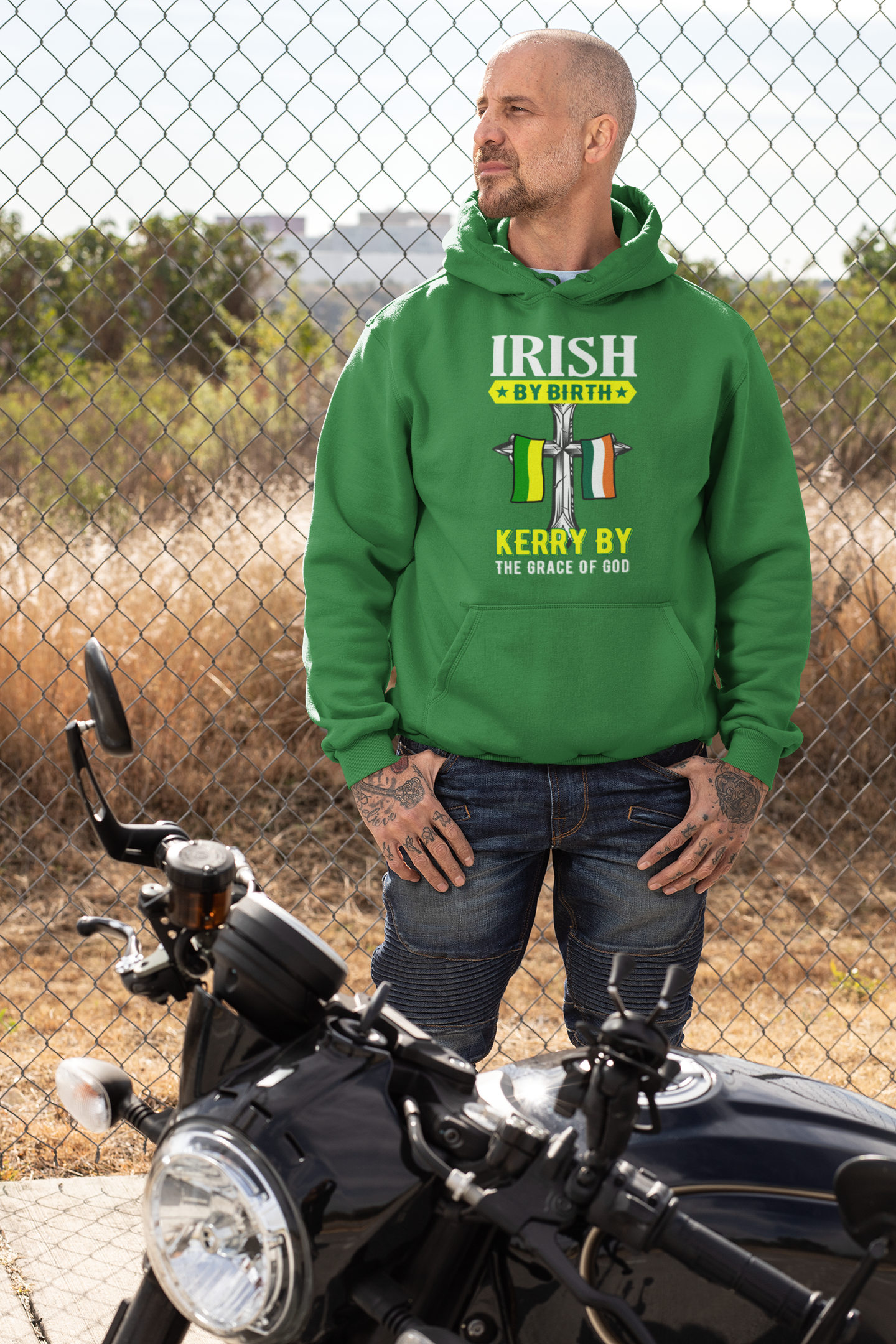 County Kerry Irish By Birth Celtic Cross Classic Adult Hoodie