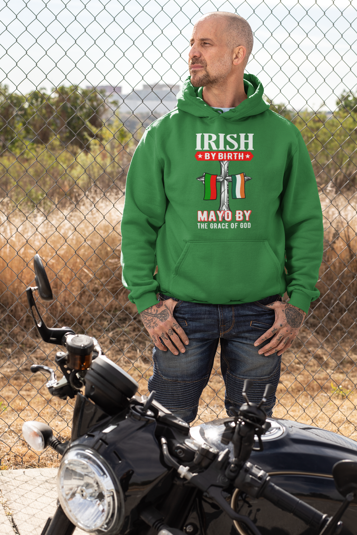 Mayo Hoodie Irish By Birth Classic Adult Mayo Hoodies