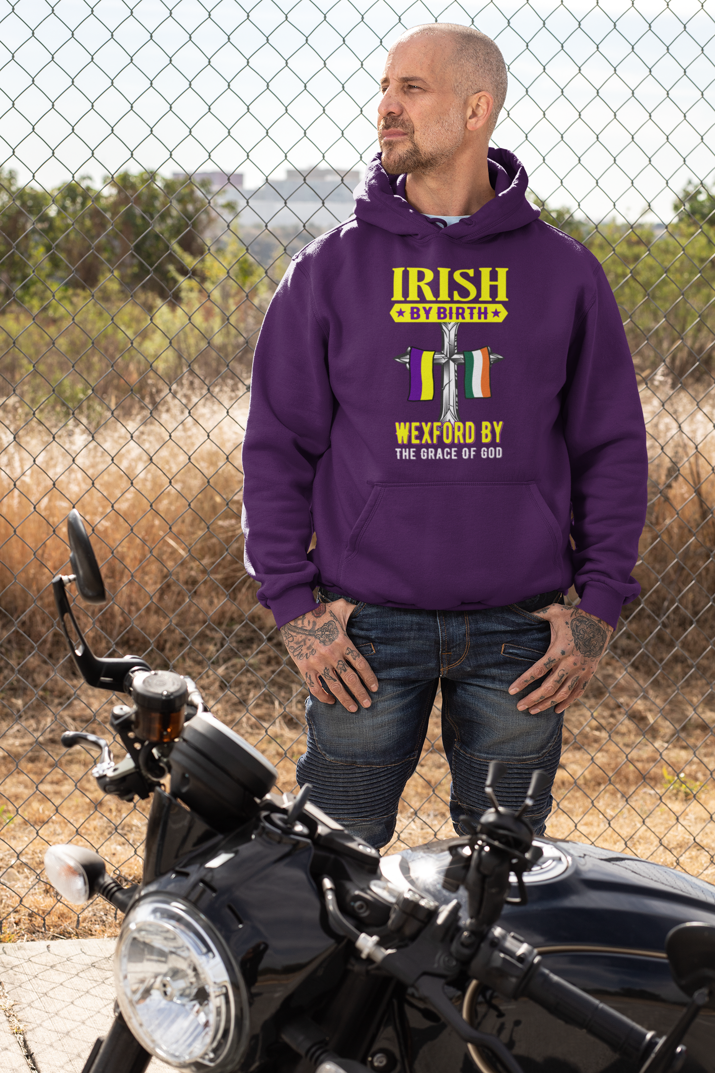 County Wexford Irish By Birth Wexford By The Grace Of God Classic Adult Hoodie