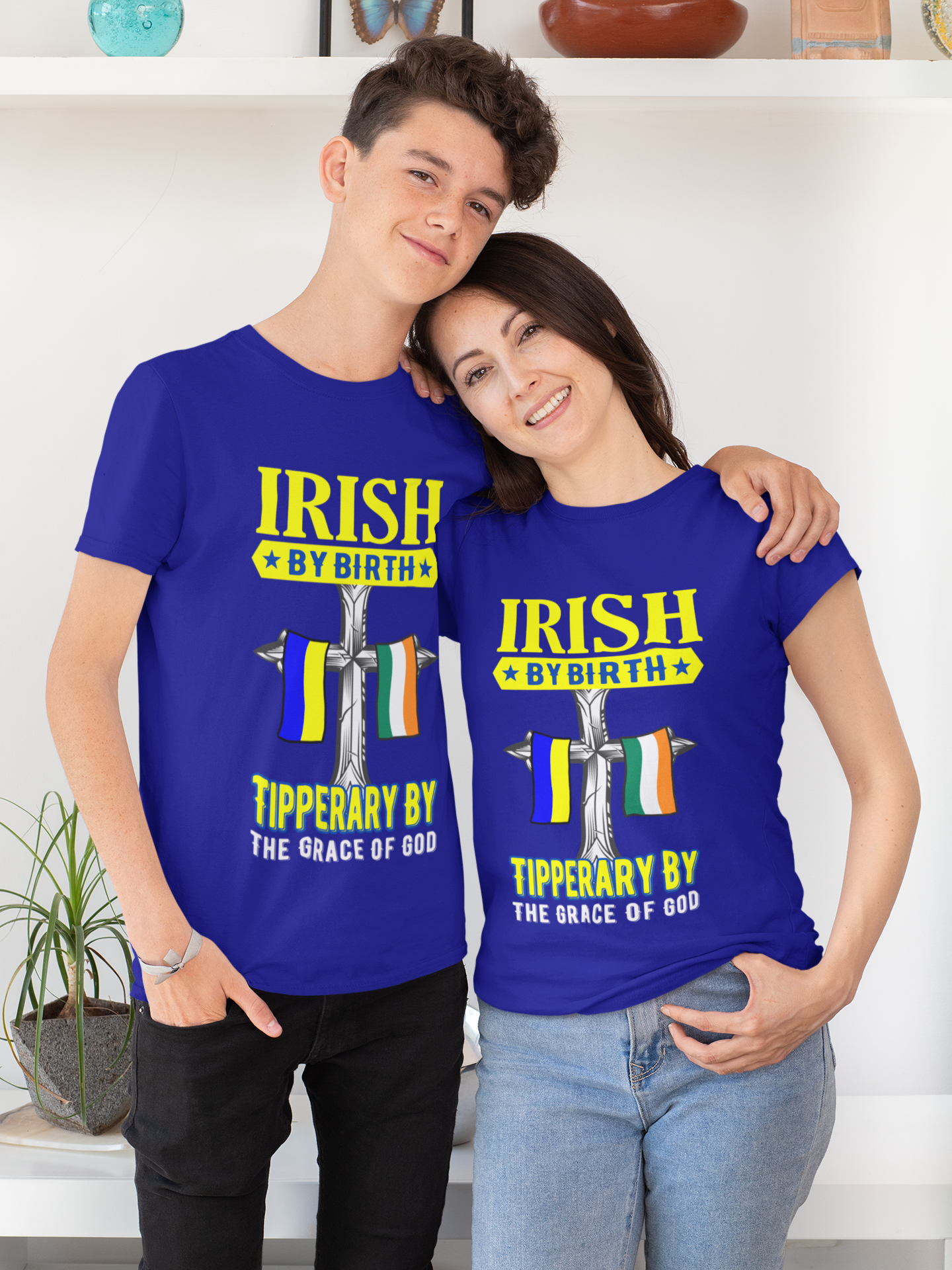 County Tipperary Irish By Birth Classic Heavy Cotton Adult T-Shirt
