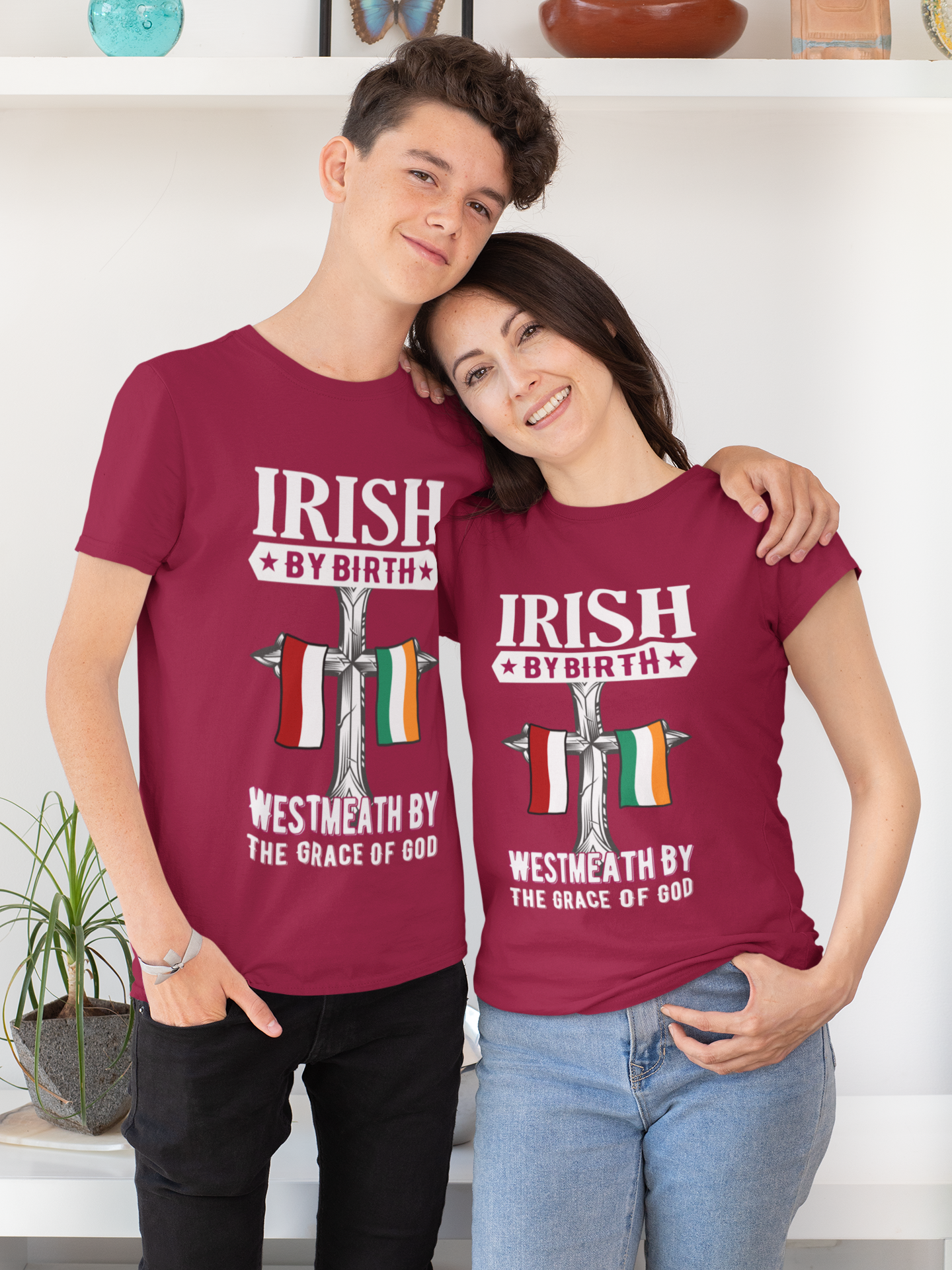 County Westmeath Irish By Birth Classic Heavy Cotton Adult T-Shirt