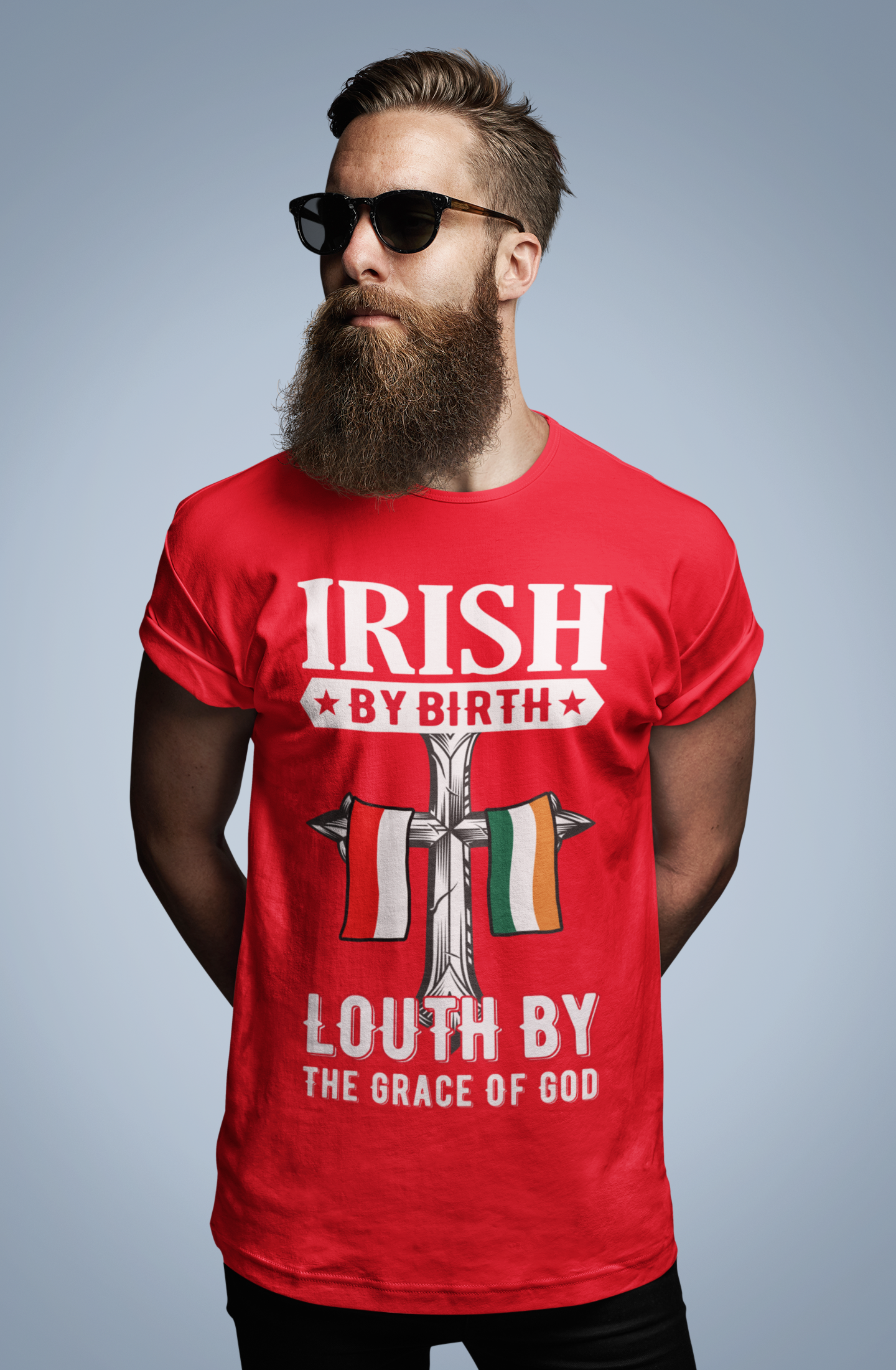 County Louth Irish By Birth Classic Heavy Cotton Adult T-Shirt