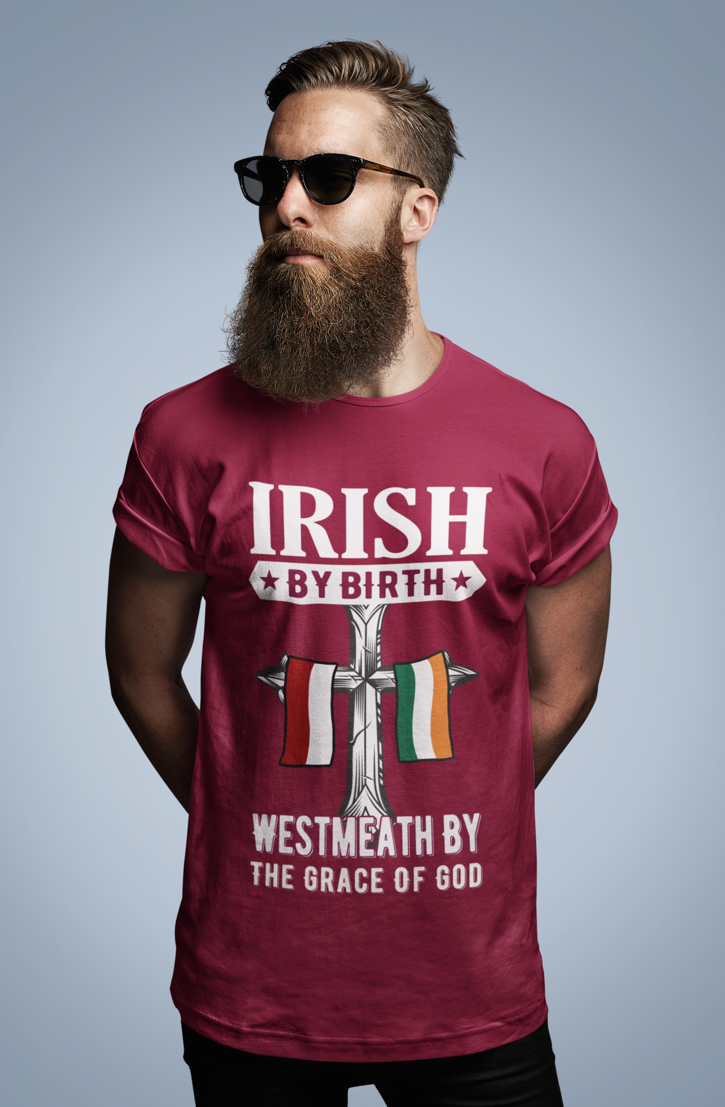 County Westmeath Irish By Birth Classic Heavy Cotton Adult T-Shirt