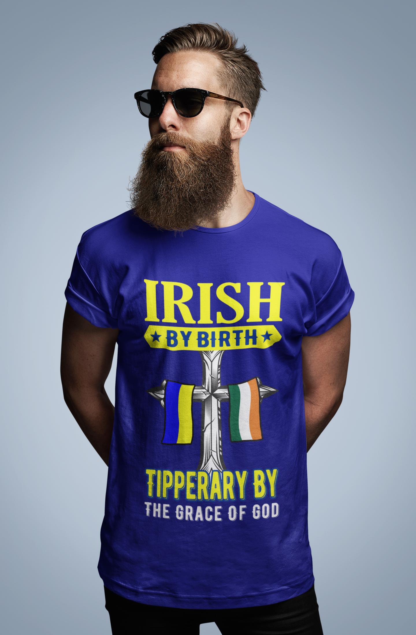 County Tipperary Irish By Birth Classic Heavy Cotton Adult T-Shirt