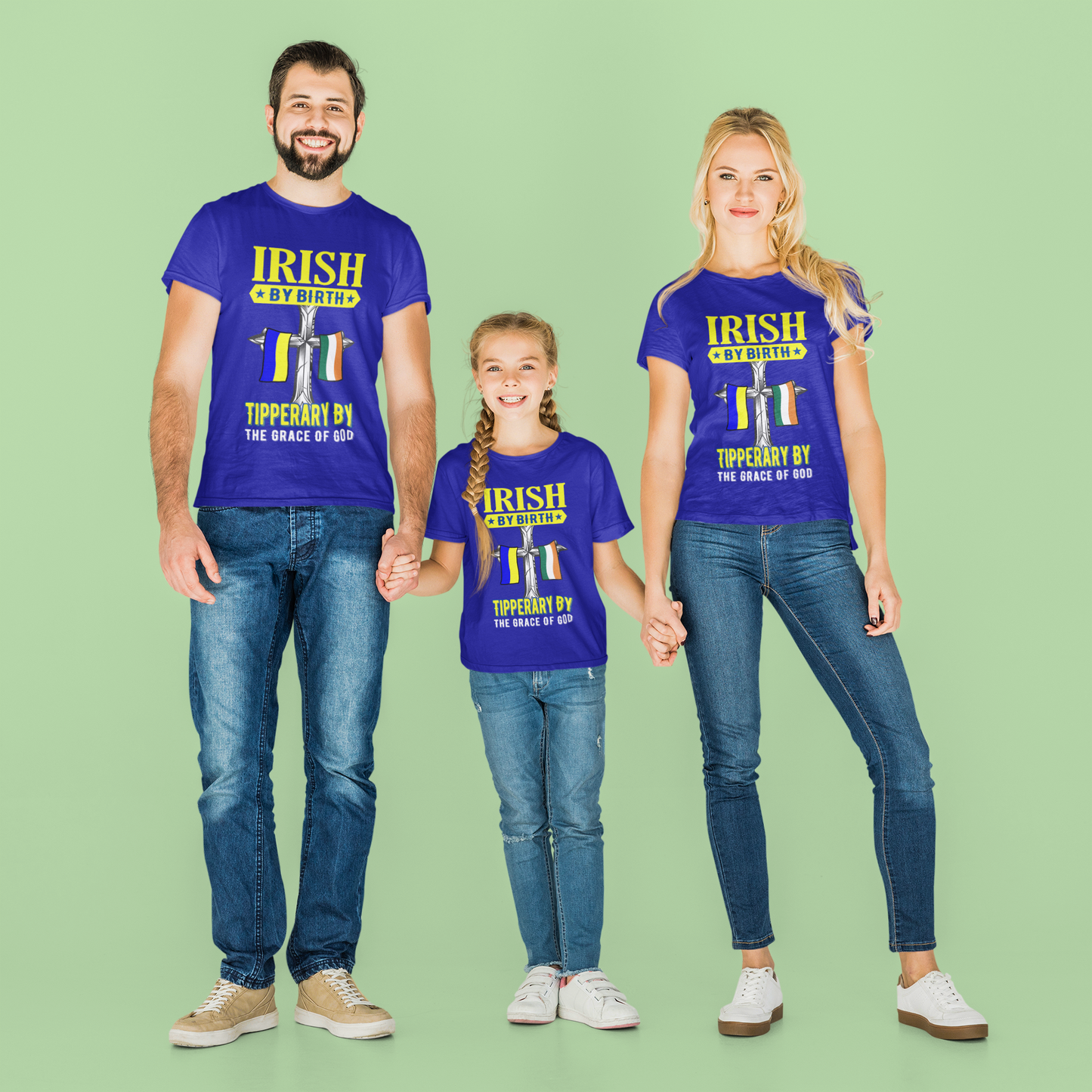 County Tipperary Irish By Birth Classic Heavy Cotton Adult T-Shirt