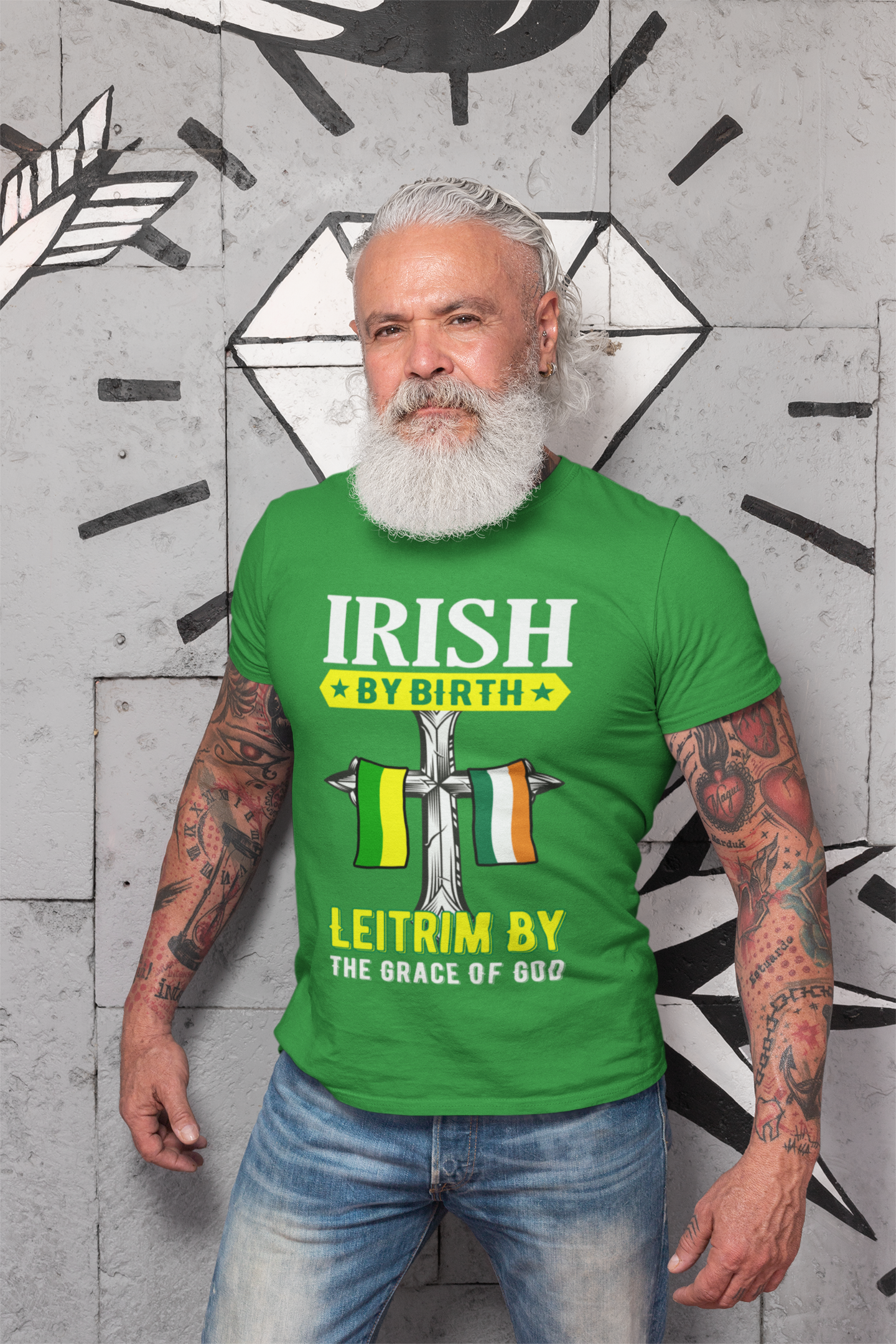 Leitrim Irish By Birth Classic Heavy Cotton Adult T-Shirt