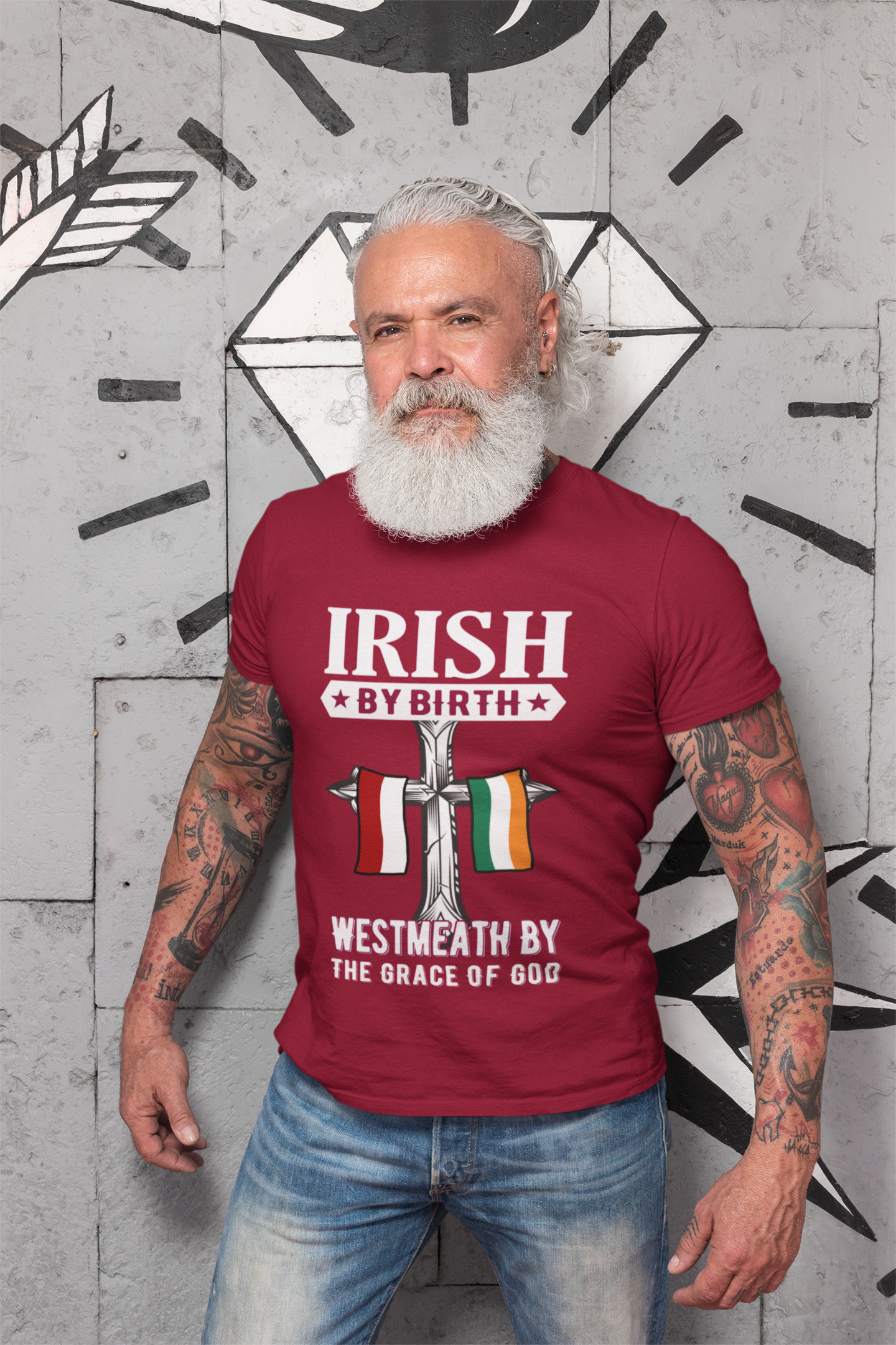 County Westmeath Irish By Birth Classic Heavy Cotton Adult T-Shirt