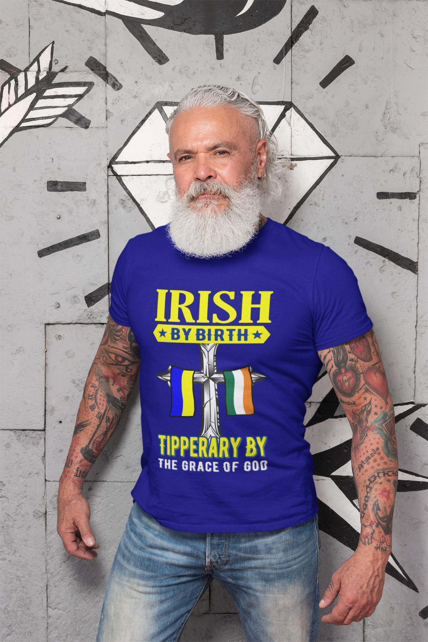 County Tipperary Irish By Birth Classic Heavy Cotton Adult T-Shirt