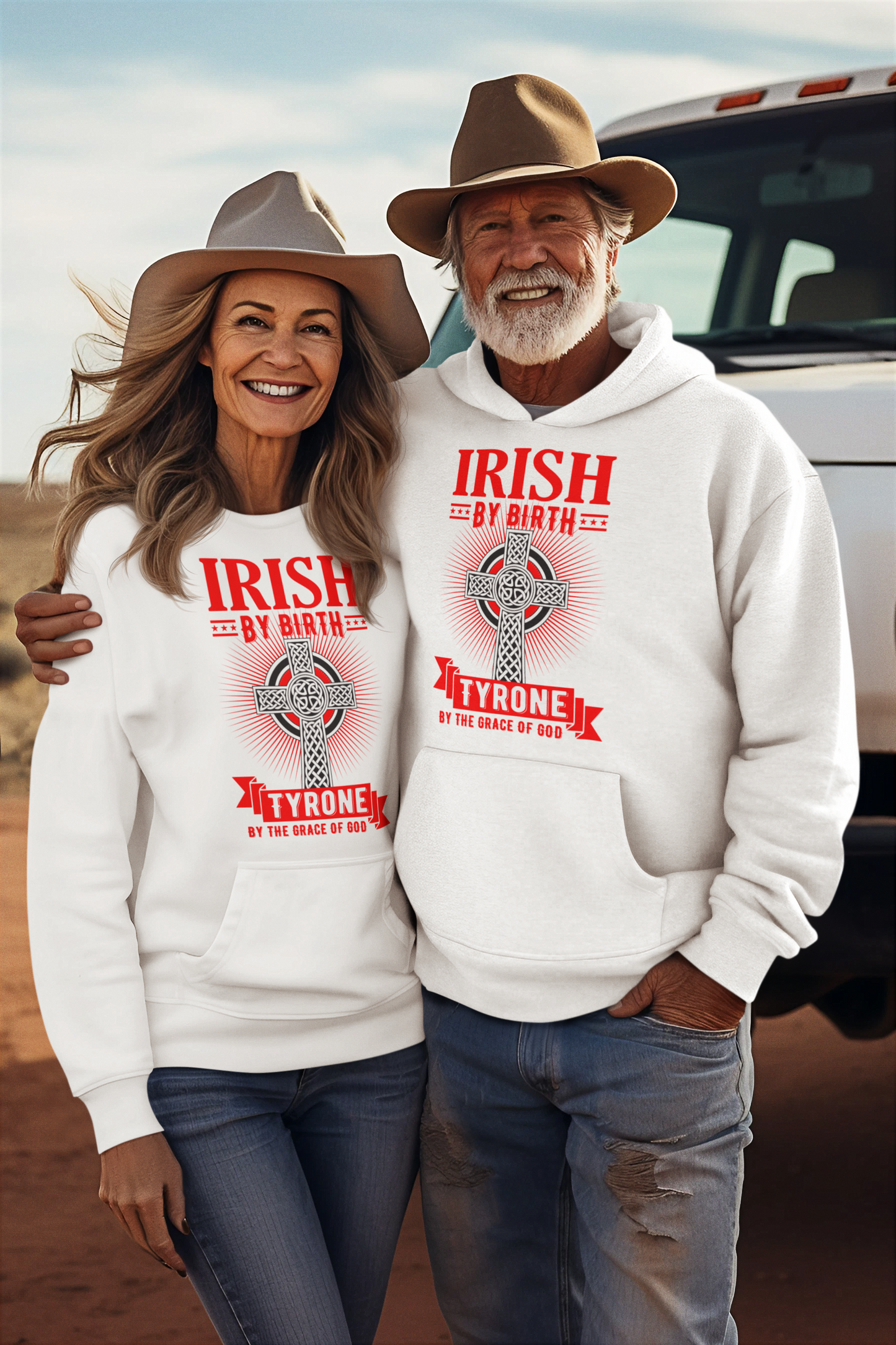 Tyrone Irish By Birth Celtic Cross Classic Adult Hoodie