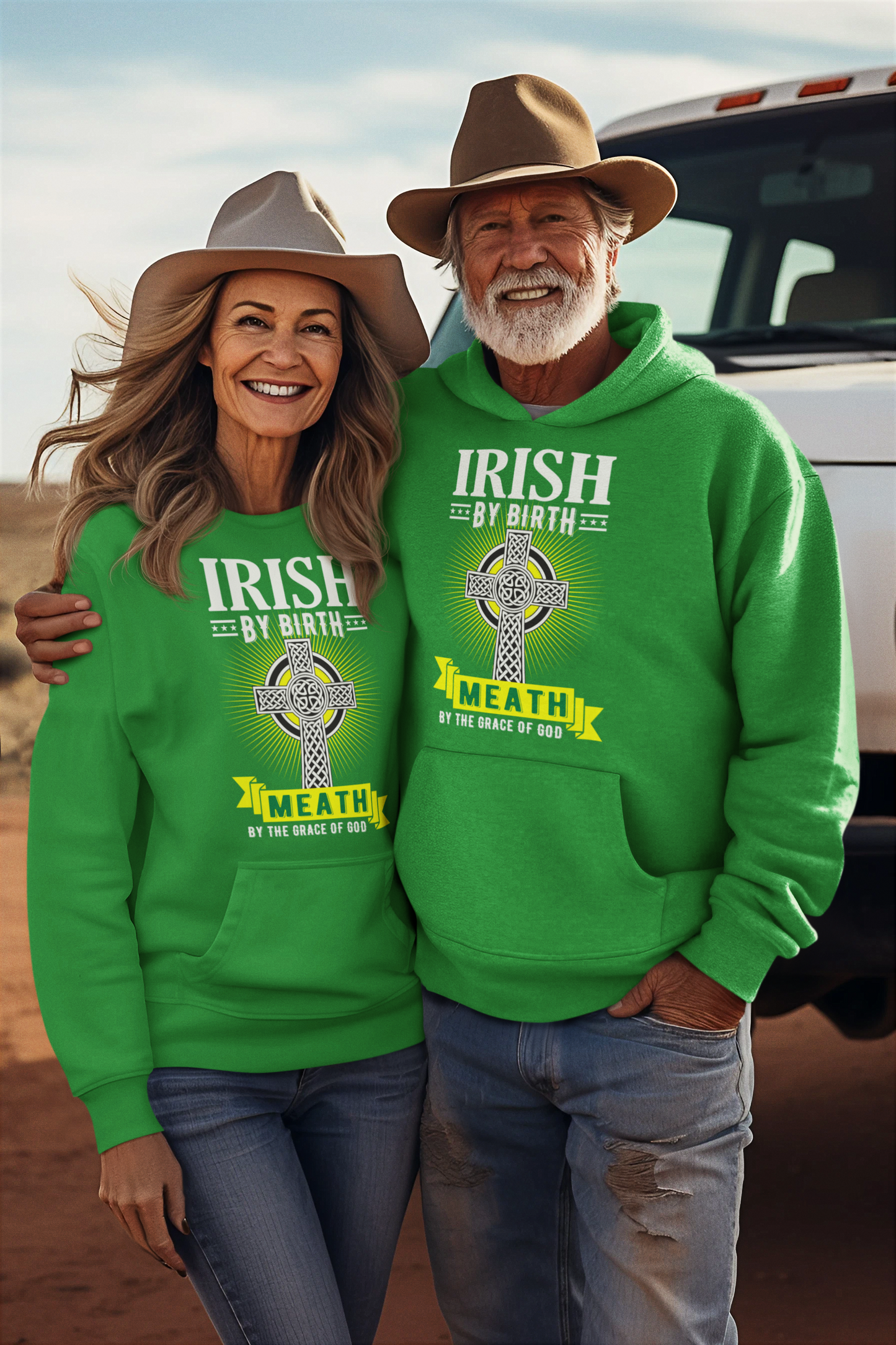 Meath Hoodie Irish By Birth Celtic Cross Classic Adult Hoodie
