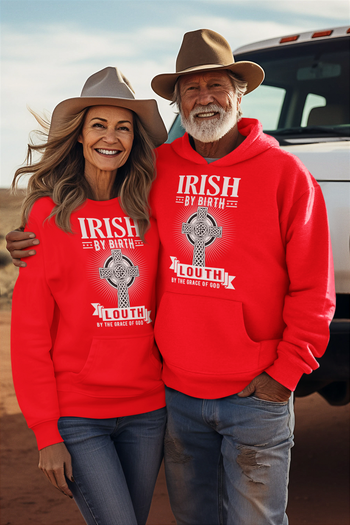 Louth Hoodie Irish By Birth Celtic Cross Classic - Louth Hoodies