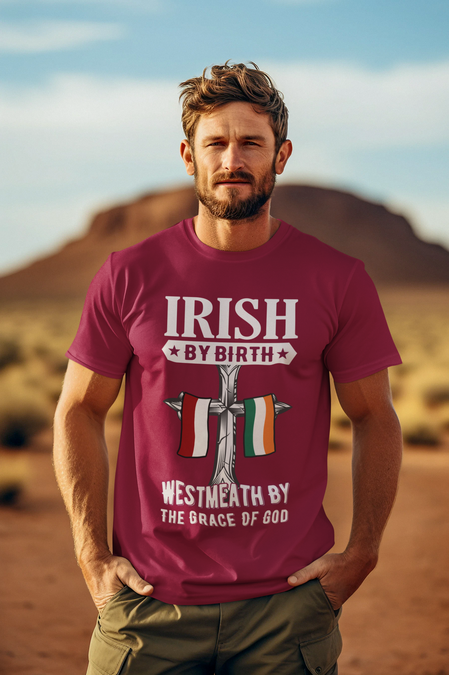 County Westmeath Irish By Birth Classic Heavy Cotton Adult T-Shirt