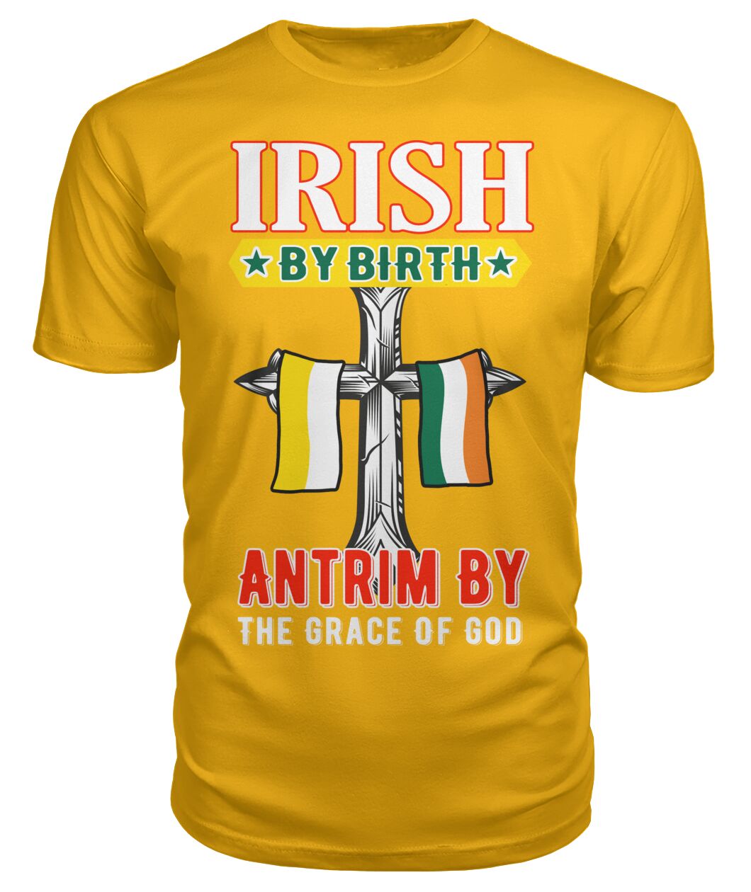 Antrim Irish By Birth Classic Heavy Cotton Adult T-Shirt