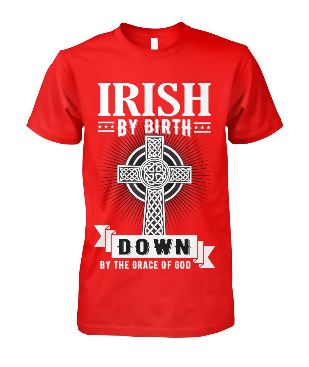 County Down Irish By Birth Classic Heavy Cotton Adult T-Shirt