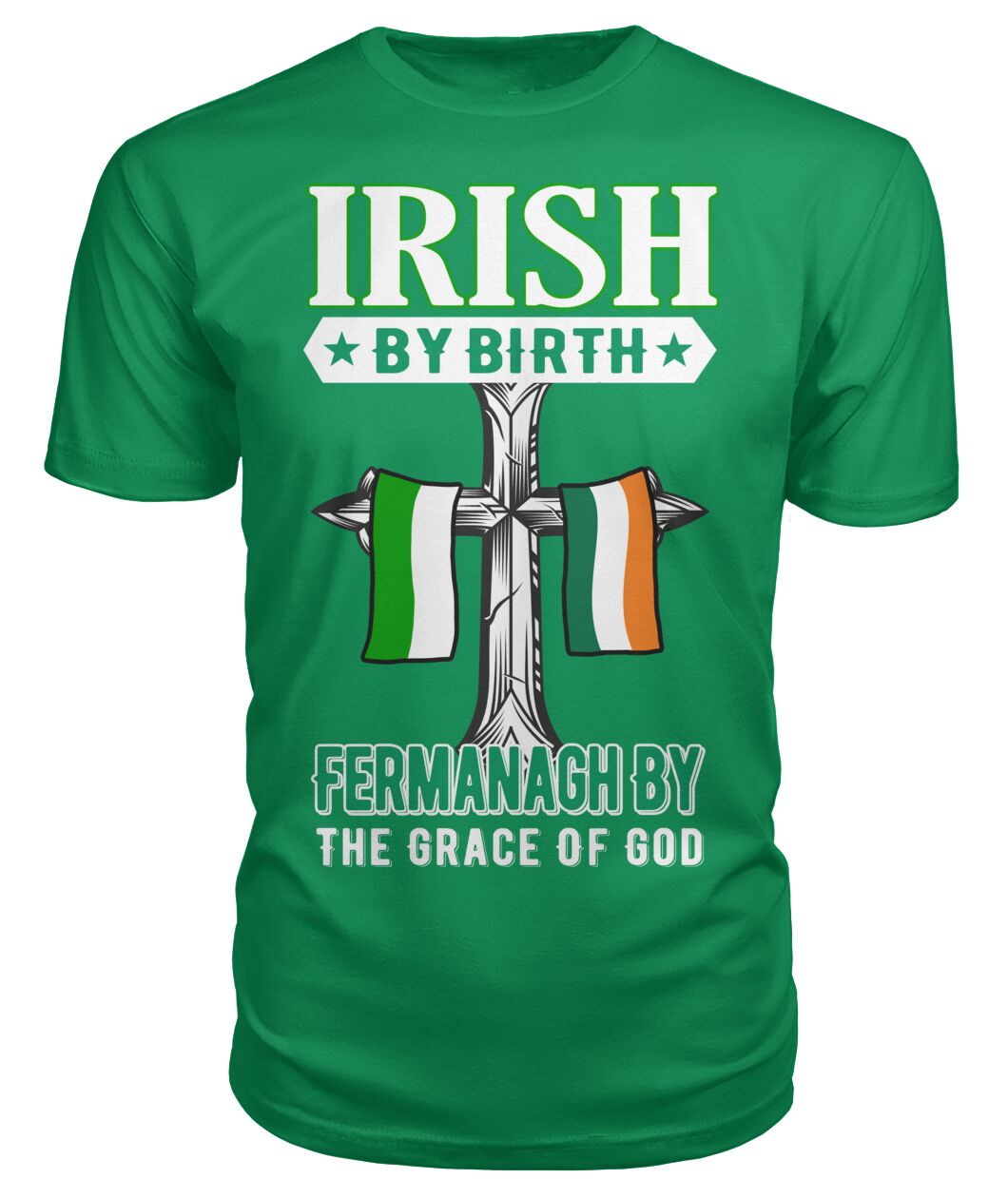 County Fermanagh Irish By Birth Classic Heavy Cotton Adult T-Shirt