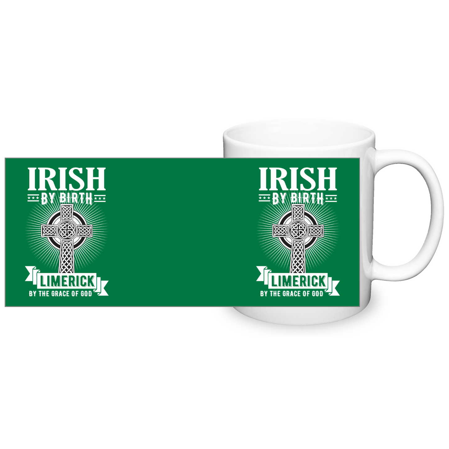 Irish By Birth Limerick By The Grace Of God Celtic Cross Mug