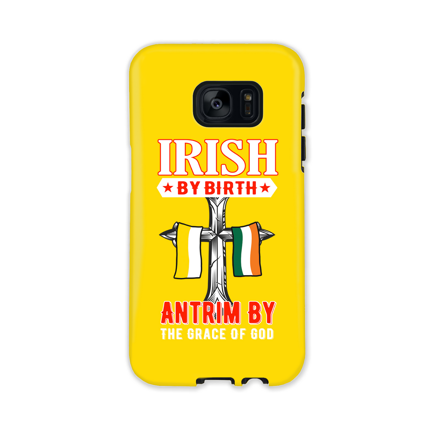 Antrim Irish By Birth Antrim By The Grace Of God Celtic Cross Phone Case