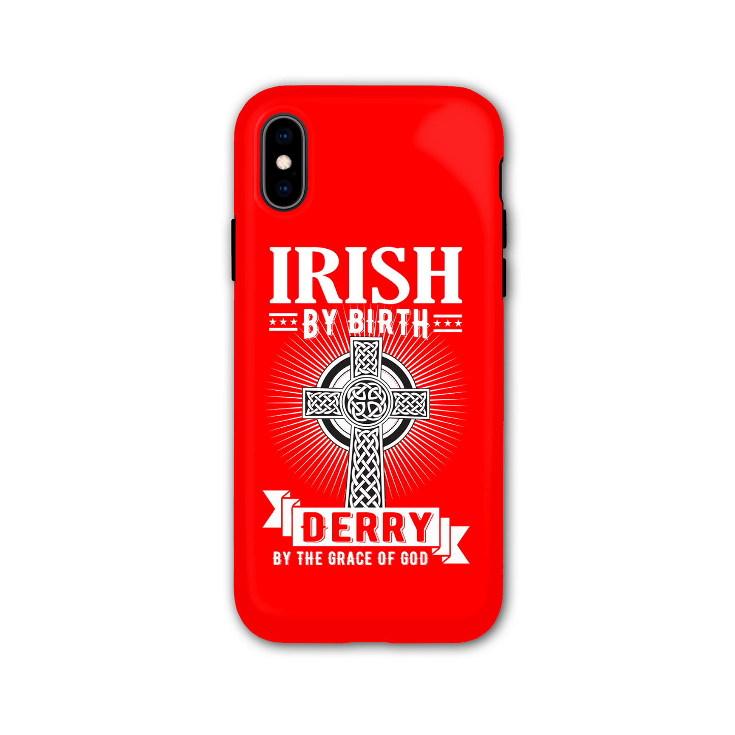 Irish By Birth Derry By The Grace Of God Celtic Cross Phone Case