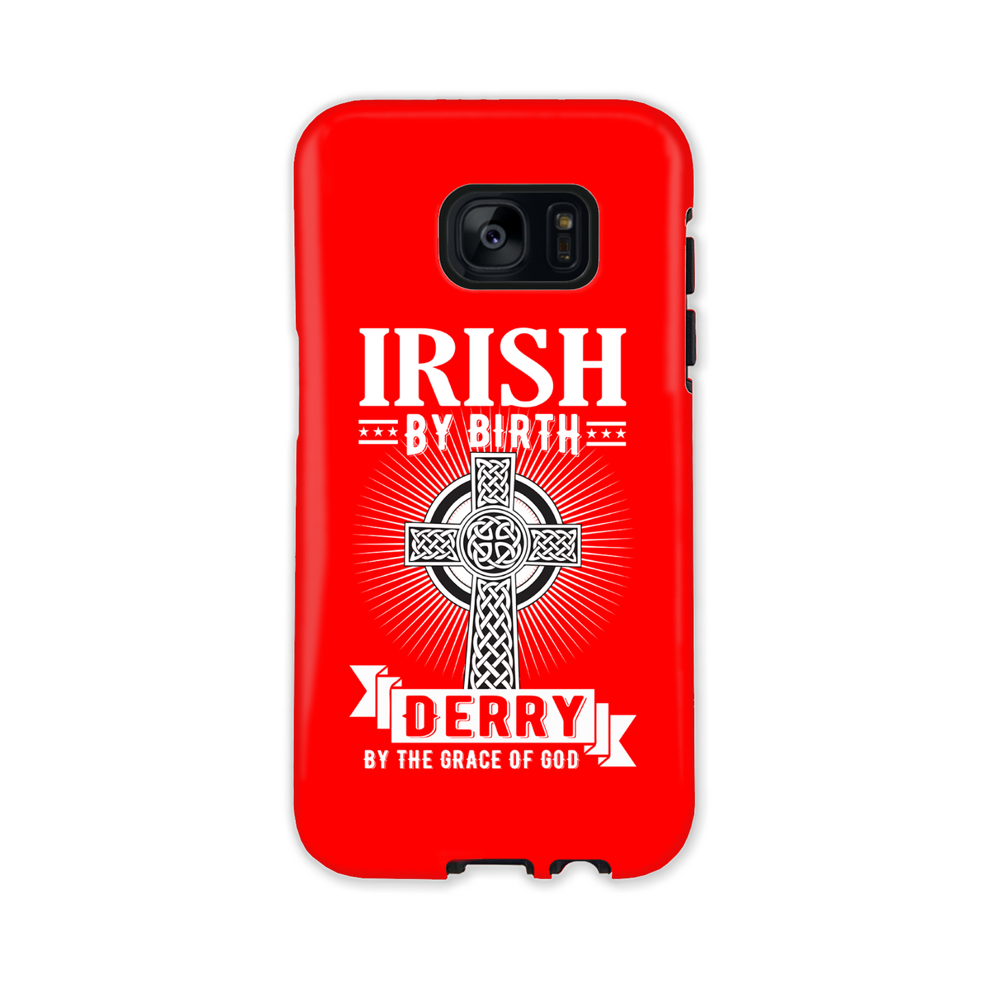 Irish By Birth Derry By The Grace Of God Celtic Cross Phone Case