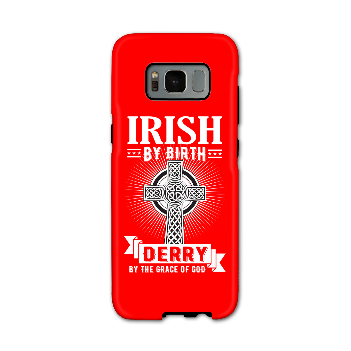 Irish By Birth Derry By The Grace Of God Celtic Cross Phone Case