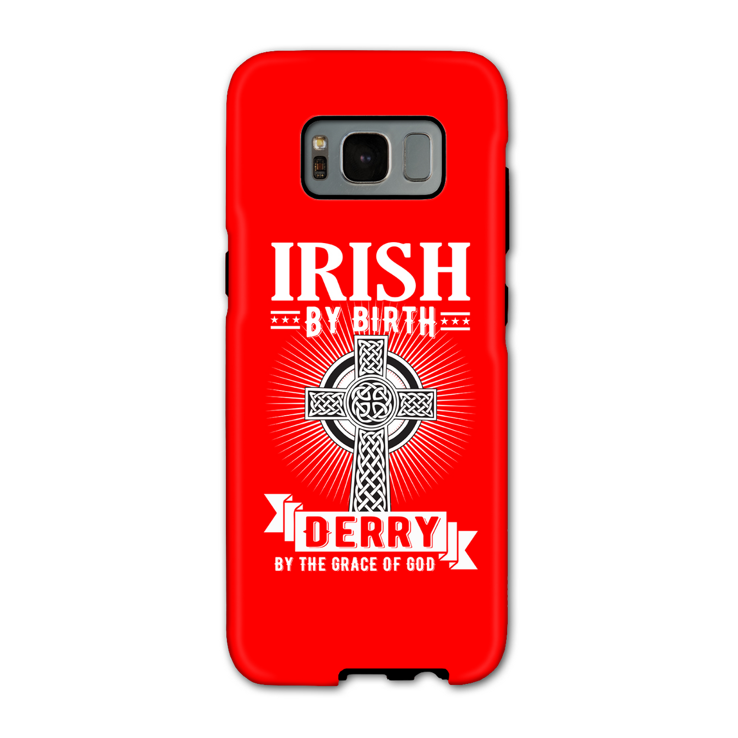 Irish By Birth Derry By The Grace Of God Celtic Cross Phone Case