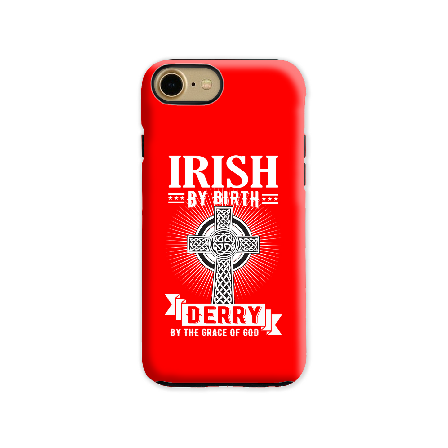 Irish By Birth Derry By The Grace Of God Celtic Cross Phone Case