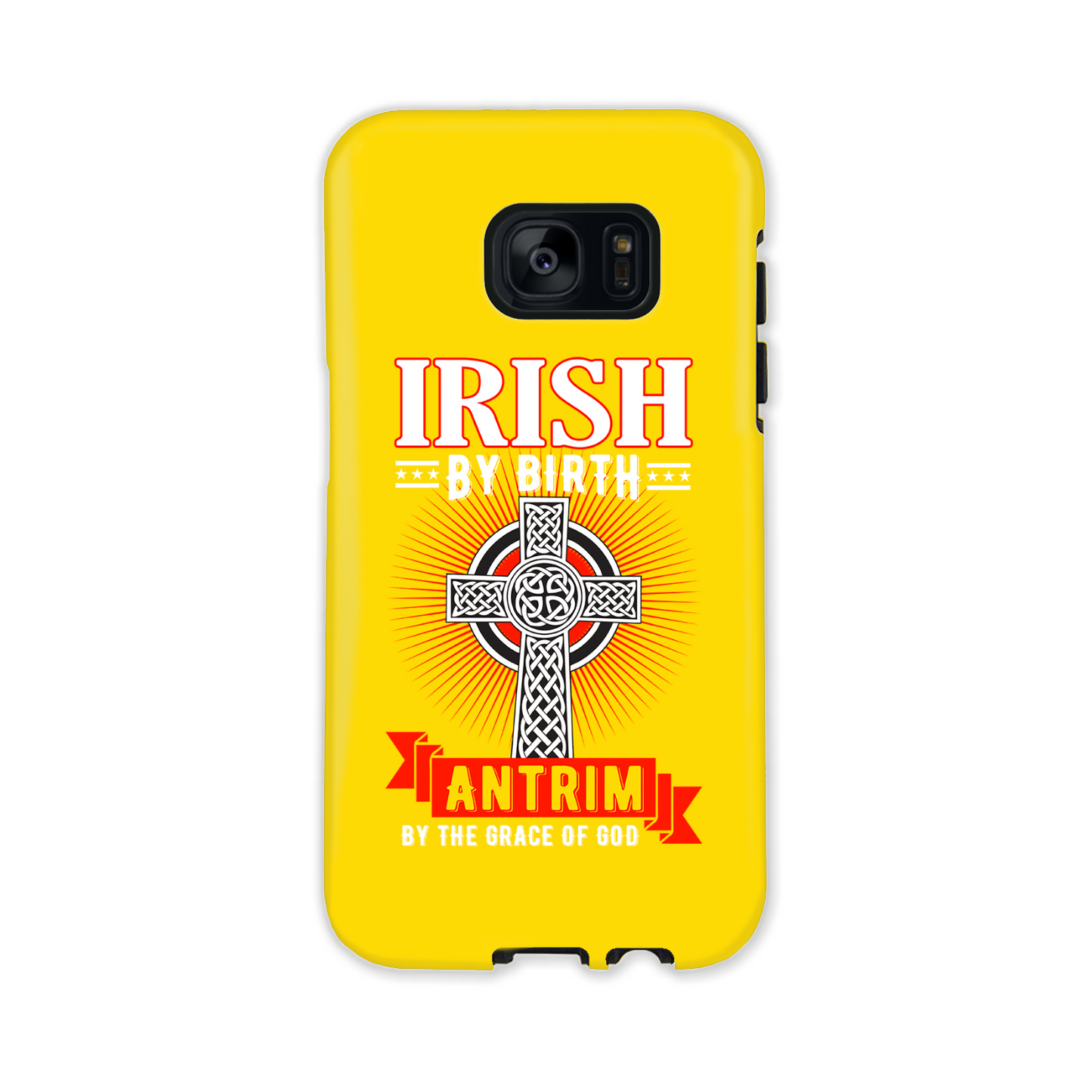 Antrim Irish By Birth Antrim By The Grace Of God Celtic Cross Phone Case 2