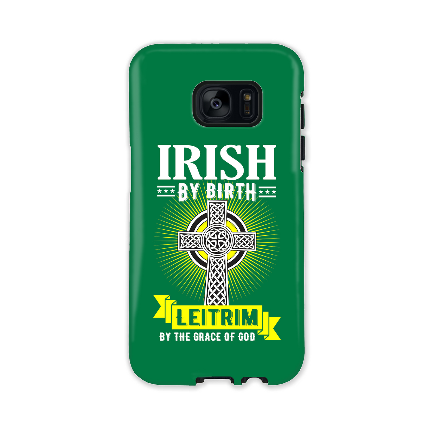 Irish By Birth Leitrim By The Grace Of God Phone Case Celtic Cross