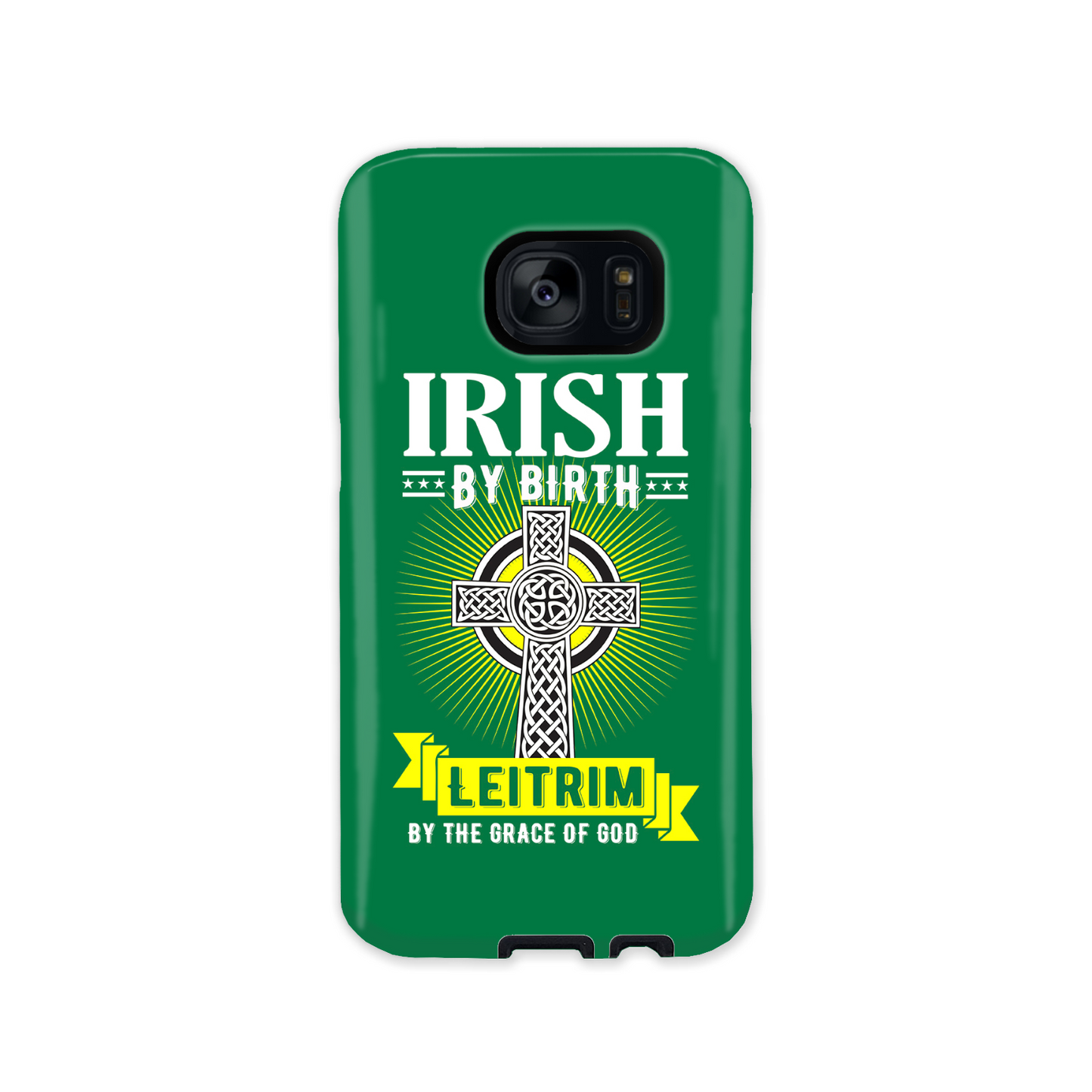 Irish By Birth Leitrim By The Grace Of God Phone Case Celtic Cross