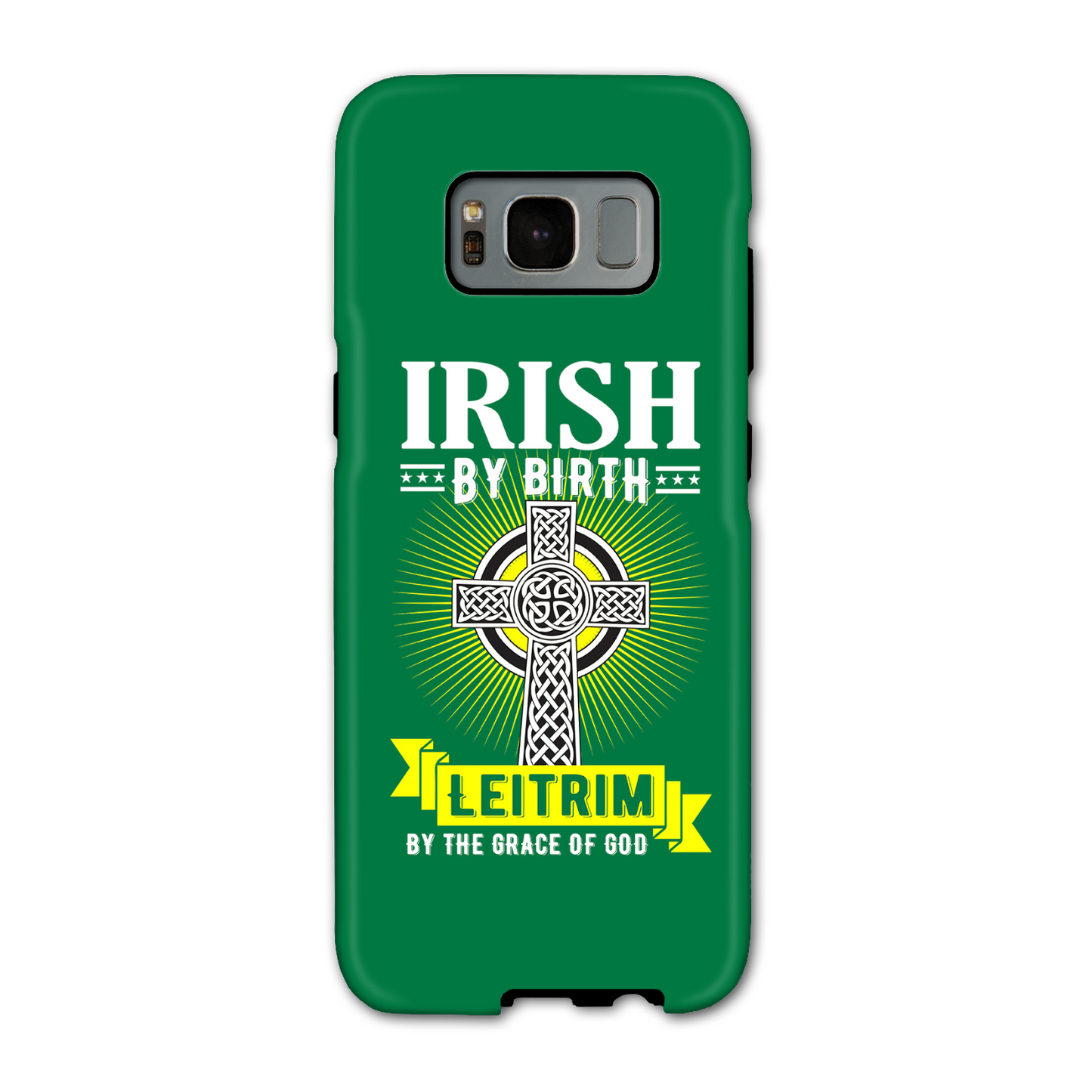 Irish By Birth Leitrim By The Grace Of God Phone Case Celtic Cross