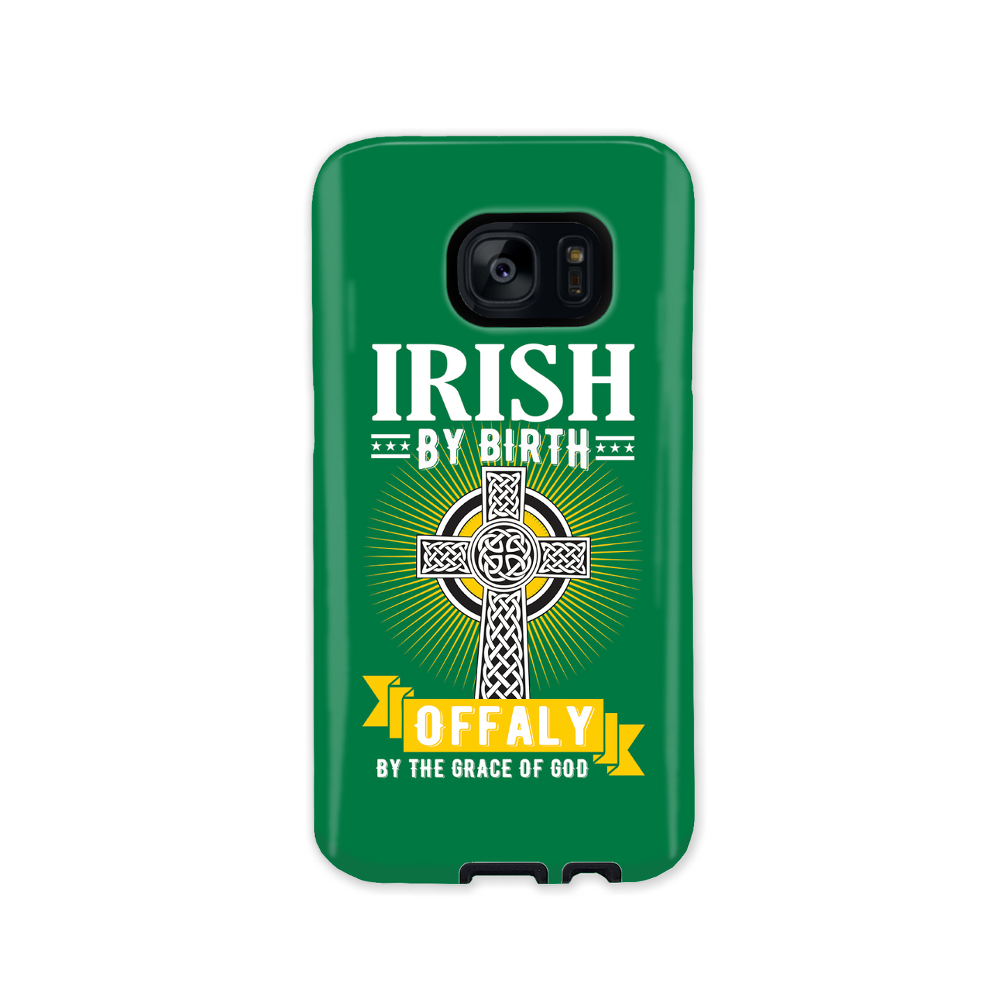 Irish By Birth Offaly By The Grace Of God Phone Case Celtic Cross Phone Case