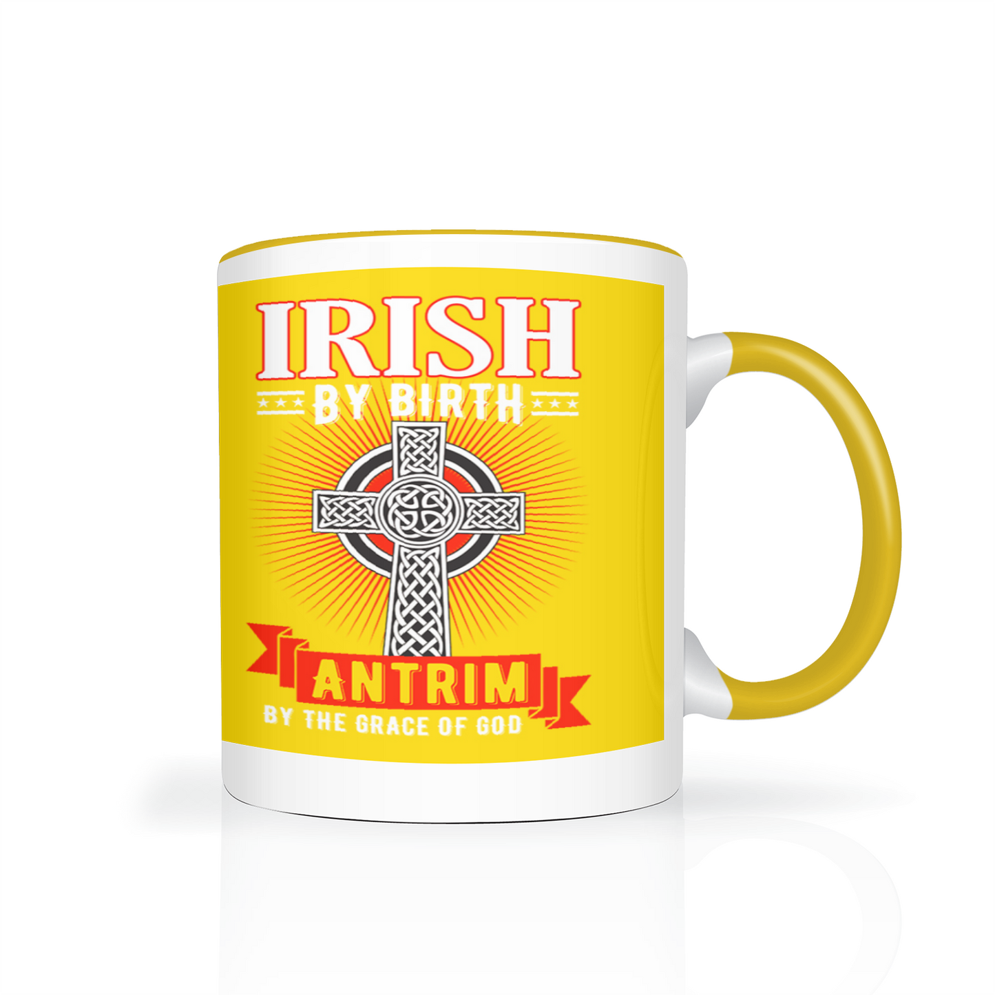 Irish By Birth Antrim By The Grace Of God Mug Celtic Cross Mug