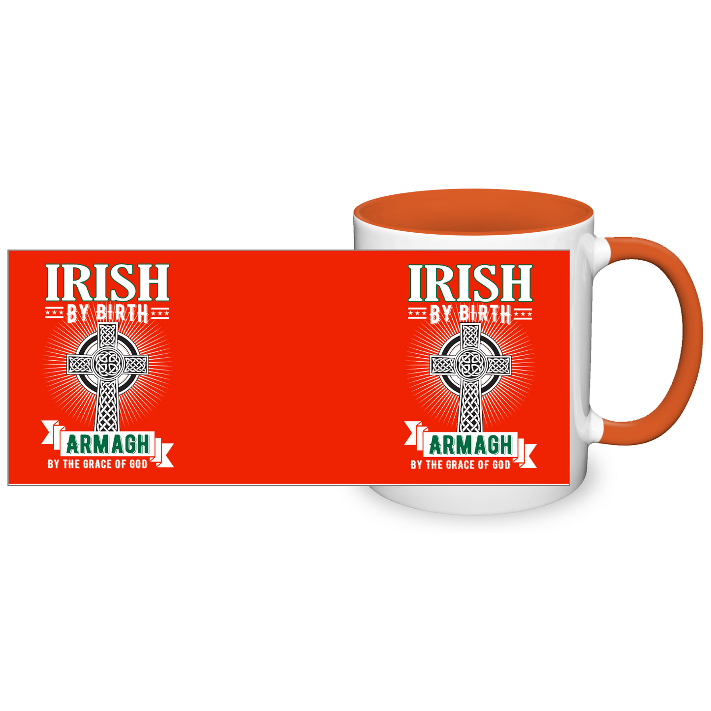 Irish By Birth Armagh By The Grace Of God Celtic Cross Mug