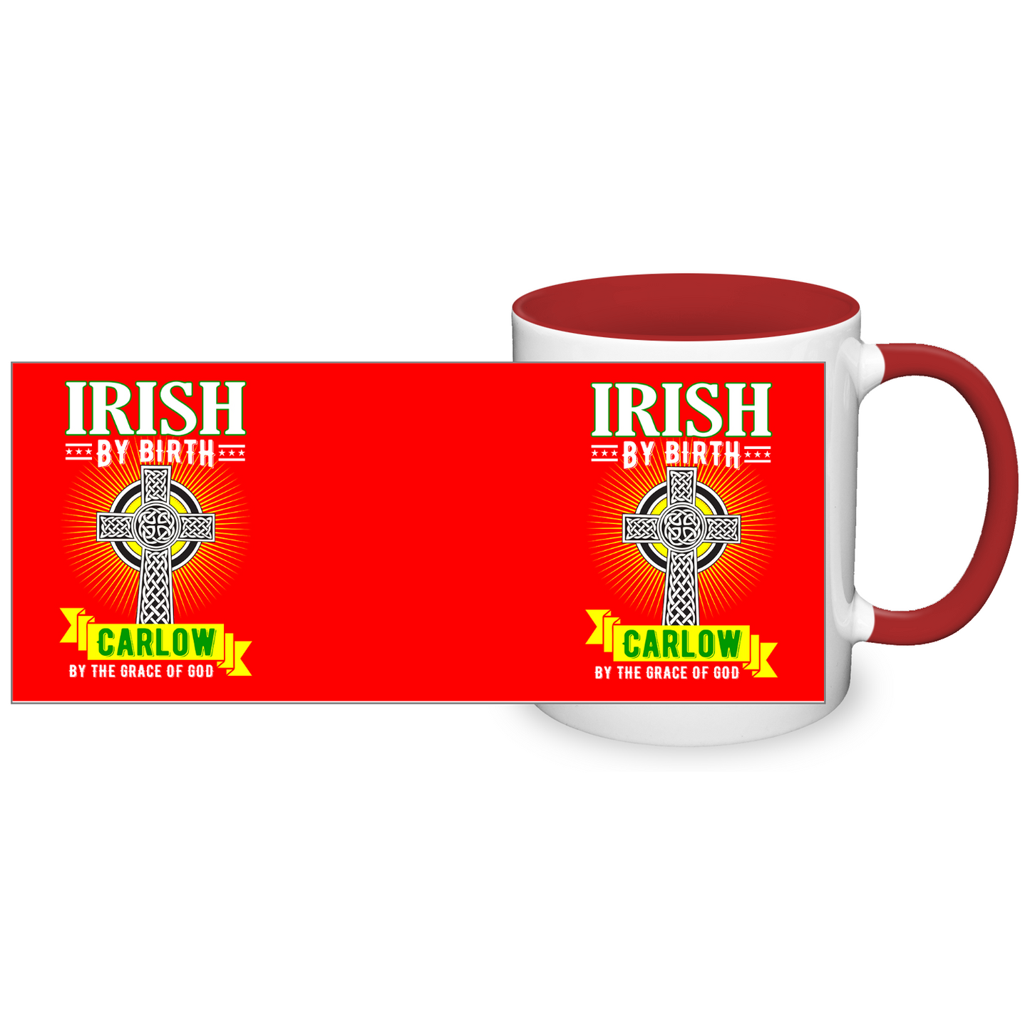 Irish By Birth Carlow By The Grace Of God Celtic Cross Mug