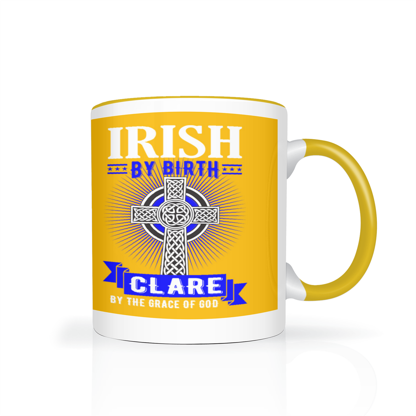 Irish By Birth Clare By The Grace Of God Celtic Cross Mug