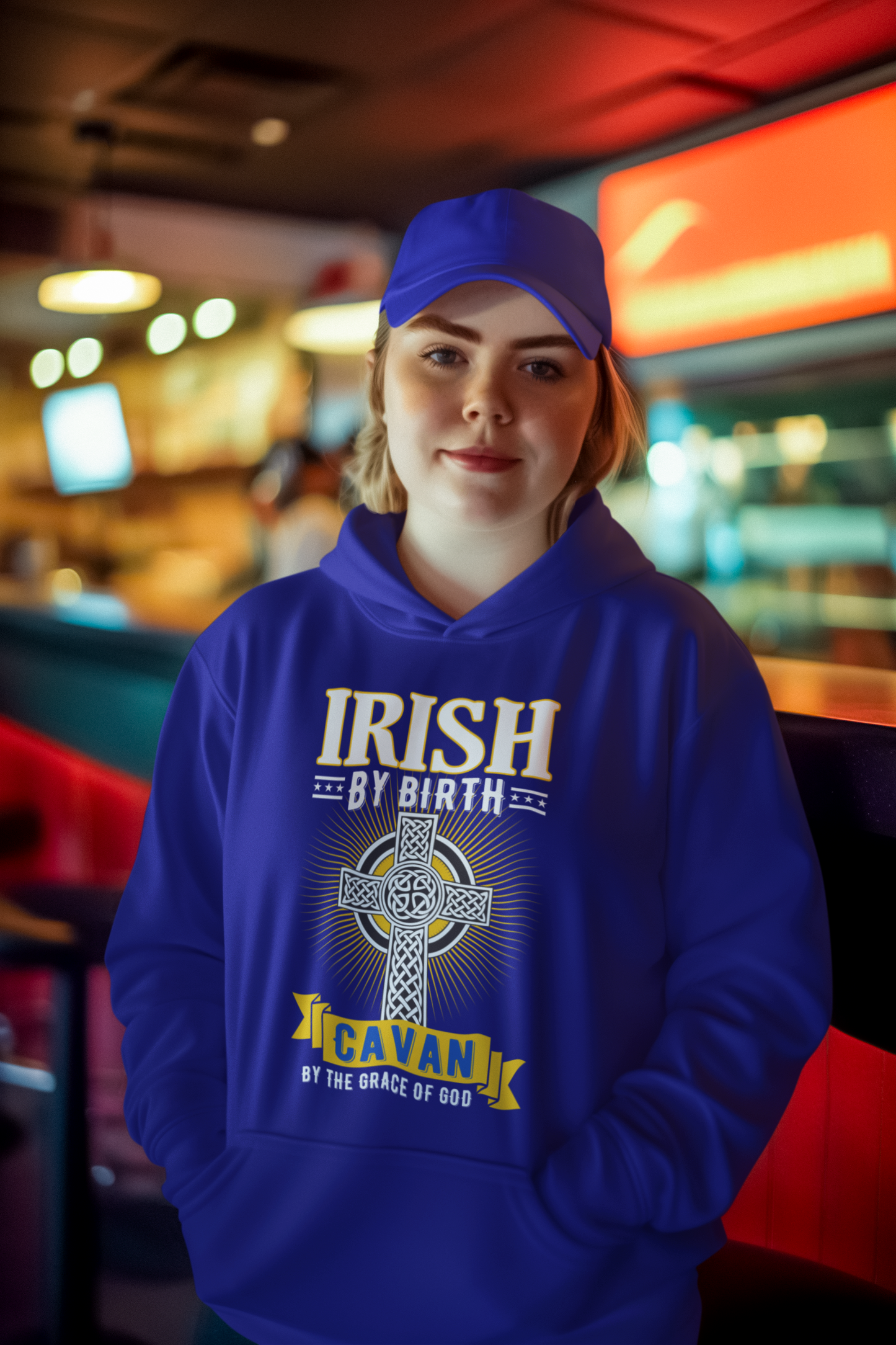County Cavan Irish By Birth Celtic Cross Classic Adult Hoodie