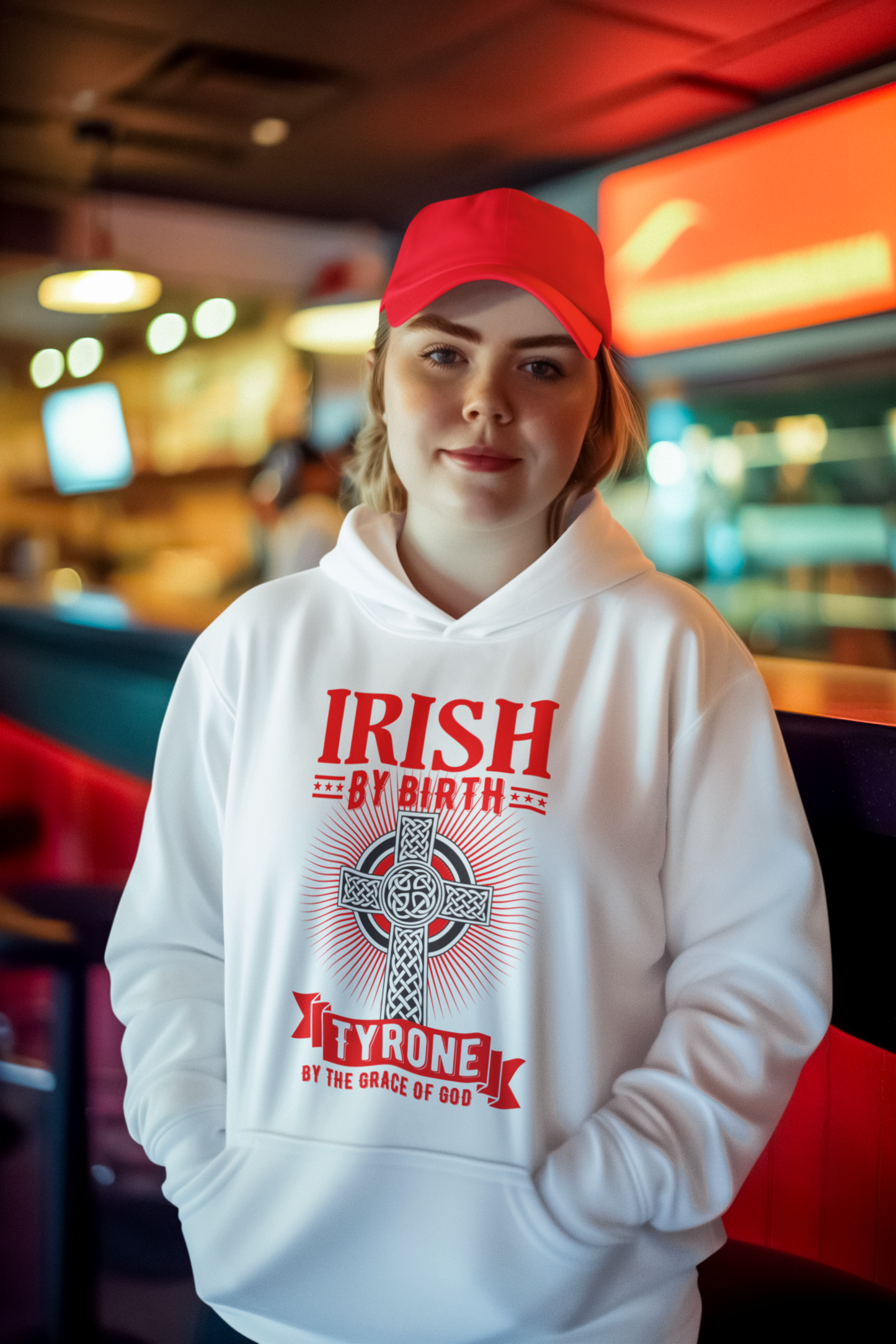 Tyrone Irish By Birth Celtic Cross Classic Adult Hoodie