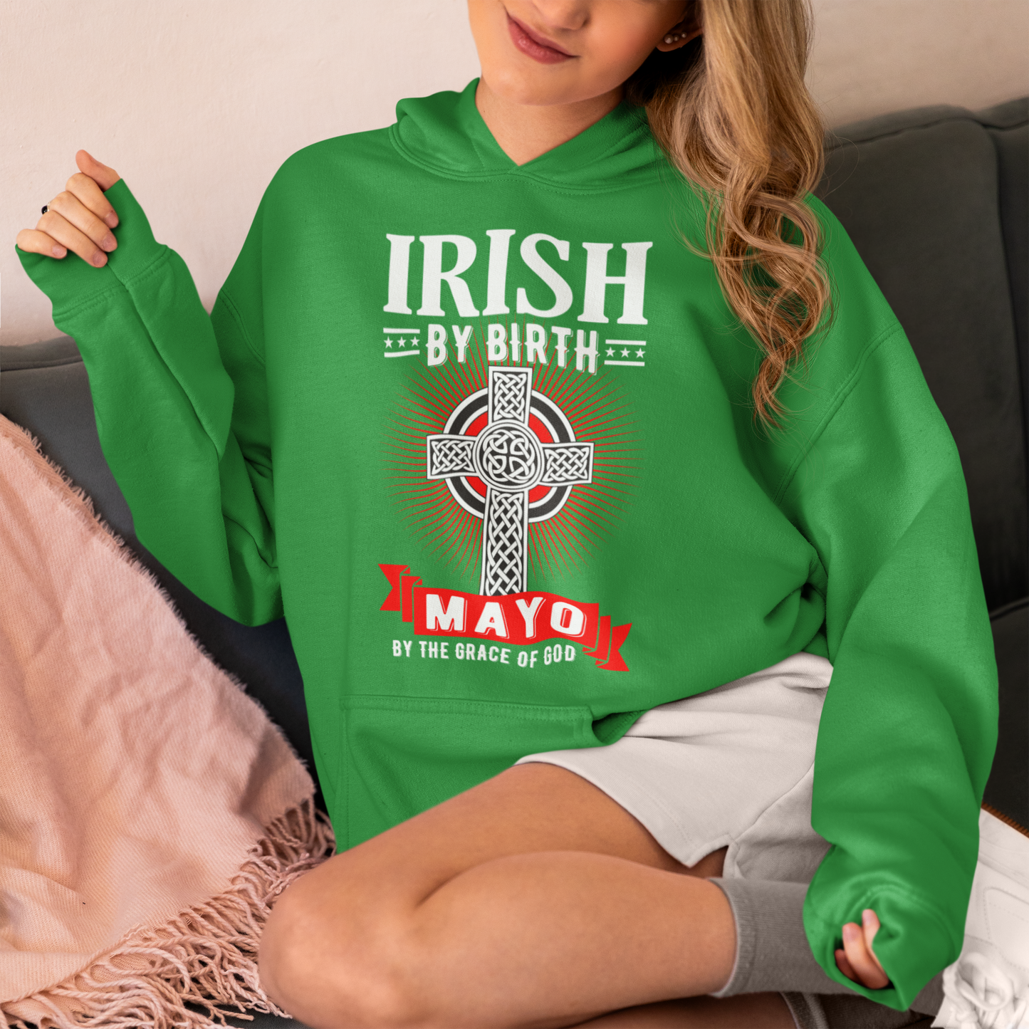 Mayo Hoodie  Irish By Birth Classic  Mayo Hoodies